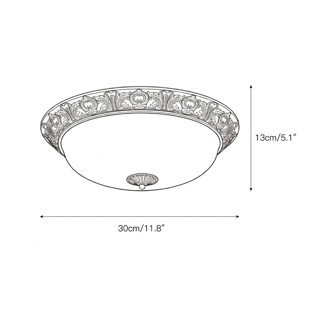 Flush Mount LED Ceiling Light with Glass Dome – Metal Frame, Multiple Sizes for Living Room & Bedroom | Thomler