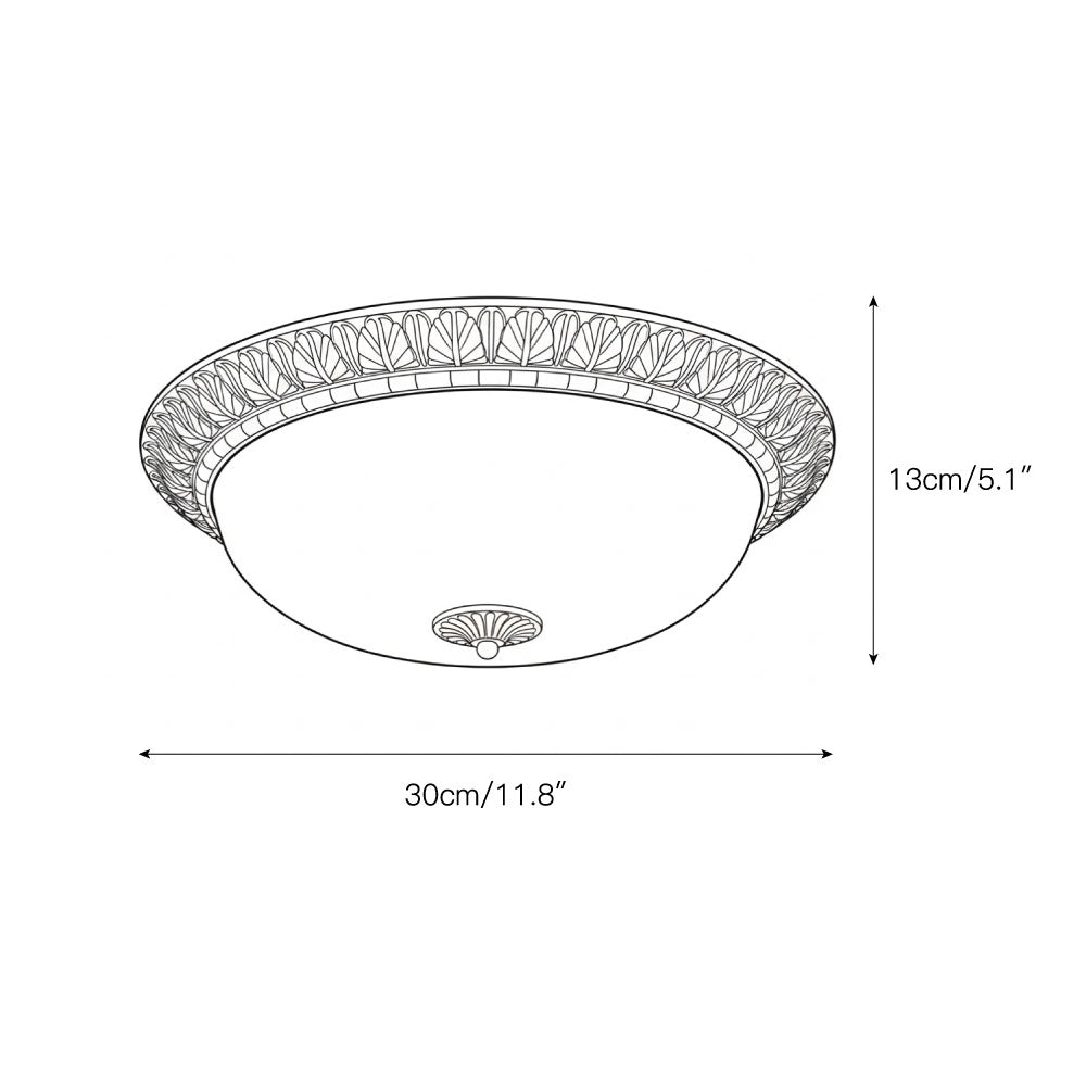 Flush Mount LED Ceiling Light with Glass Dome – Metal Frame, Multiple Sizes for Living Room & Bedroom | Thomler