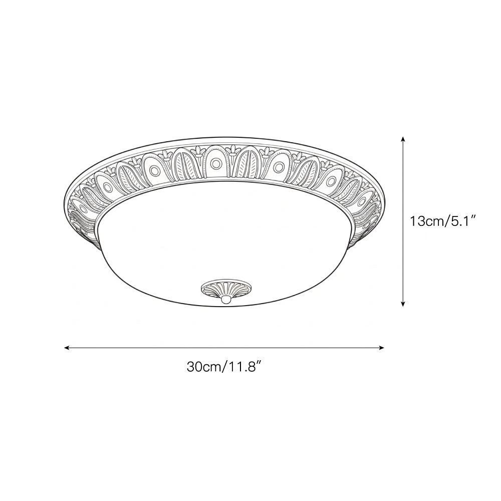 Flush Mount LED Ceiling Light with Glass Dome – Metal Frame, Multiple Sizes for Living Room & Bedroom | Thomler