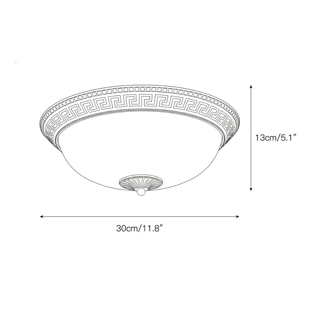 Flush Mount LED Ceiling Light with Glass Dome – Metal Frame, Multiple Sizes for Living Room & Bedroom | Thomler