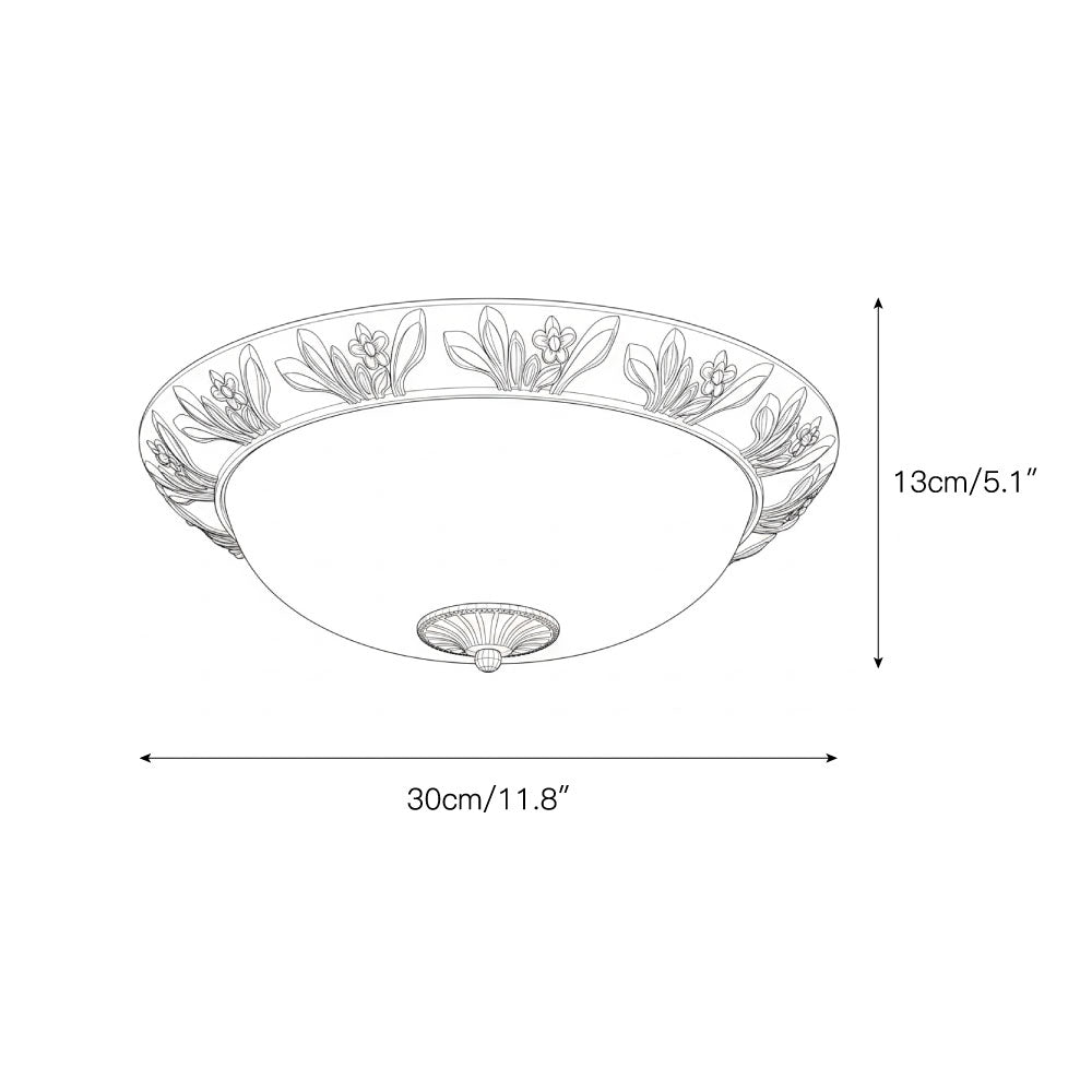 Flush Mount LED Ceiling Light with Glass Dome – Metal Frame, Multiple Sizes for Living Room & Bedroom | Thomler