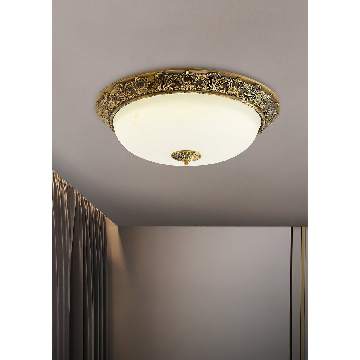 Flush Mount LED Ceiling Light with Glass Dome – Metal Frame, Multiple Sizes for Living Room & Bedroom | Thomler