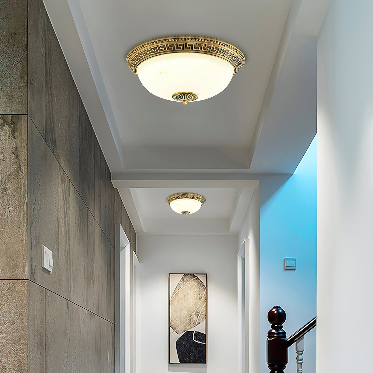 Flush Mount LED Ceiling Light with Glass Dome – Metal Frame, Multiple Sizes for Living Room & Bedroom | Thomler