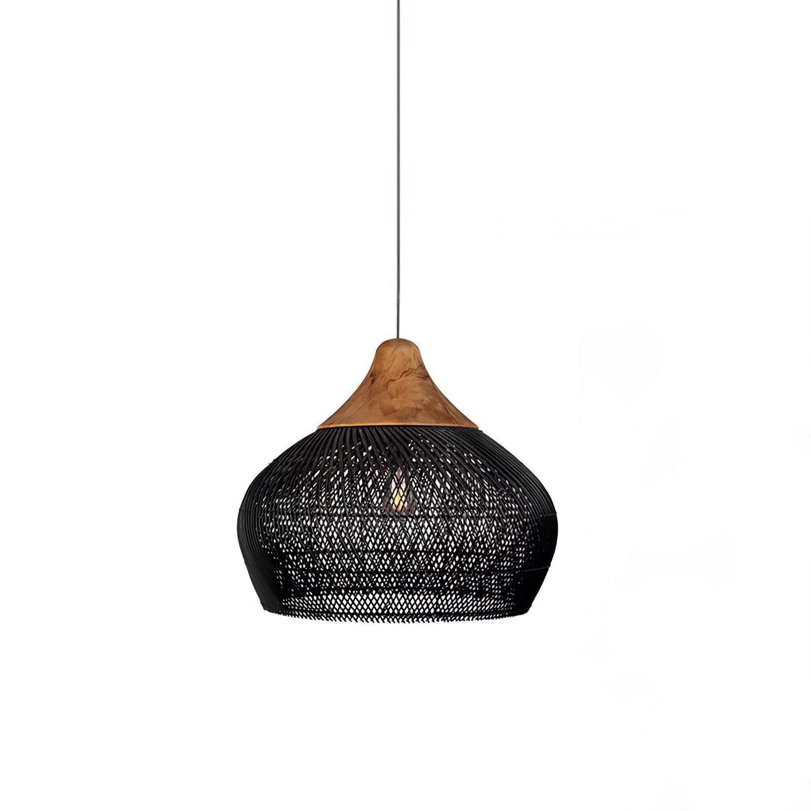 Pendant Light Rattan Braided 23.6 in Adjustable Dining Room Kitchen Island Hanging Ceiling Lamp Natural Woven Lighting Fixture | Thomler
