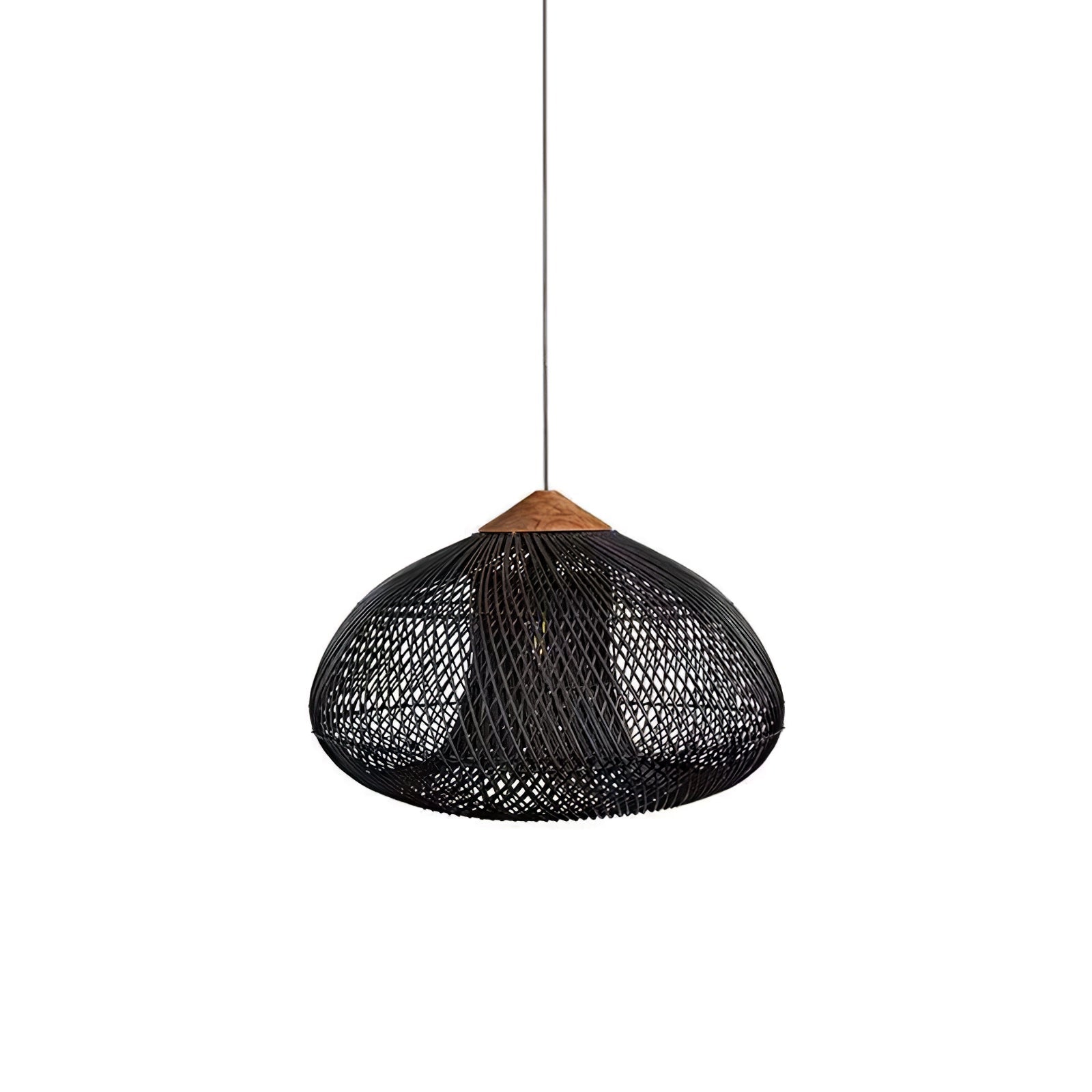 Pendant Light Rattan Braided 23.6 in Adjustable Dining Room Kitchen Island Hanging Ceiling Lamp Natural Woven Lighting Fixture | Thomler