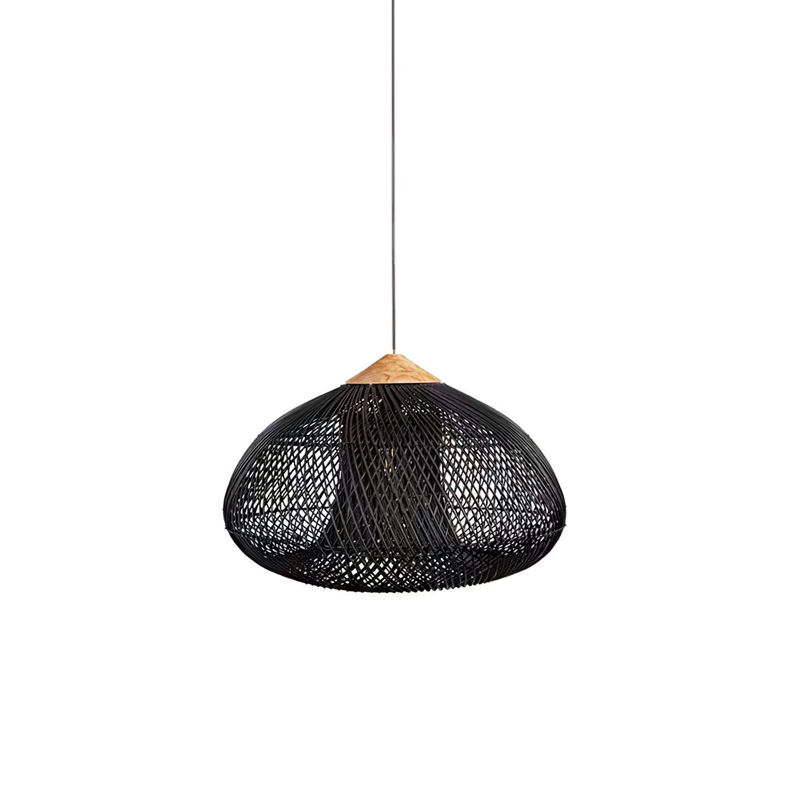 Pendant Light Rattan Braided 23.6 in Adjustable Dining Room Kitchen Island Hanging Ceiling Lamp Natural Woven Lighting Fixture | Thomler
