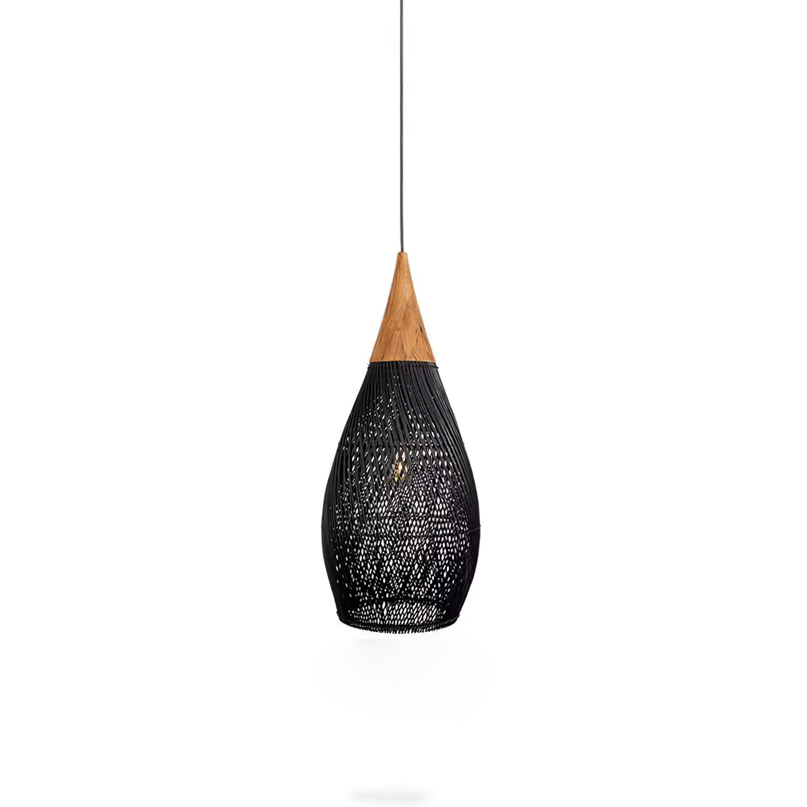 Pendant Light Rattan Braided 23.6 in Adjustable Dining Room Kitchen Island Hanging Ceiling Lamp Natural Woven Lighting Fixture | Thomler