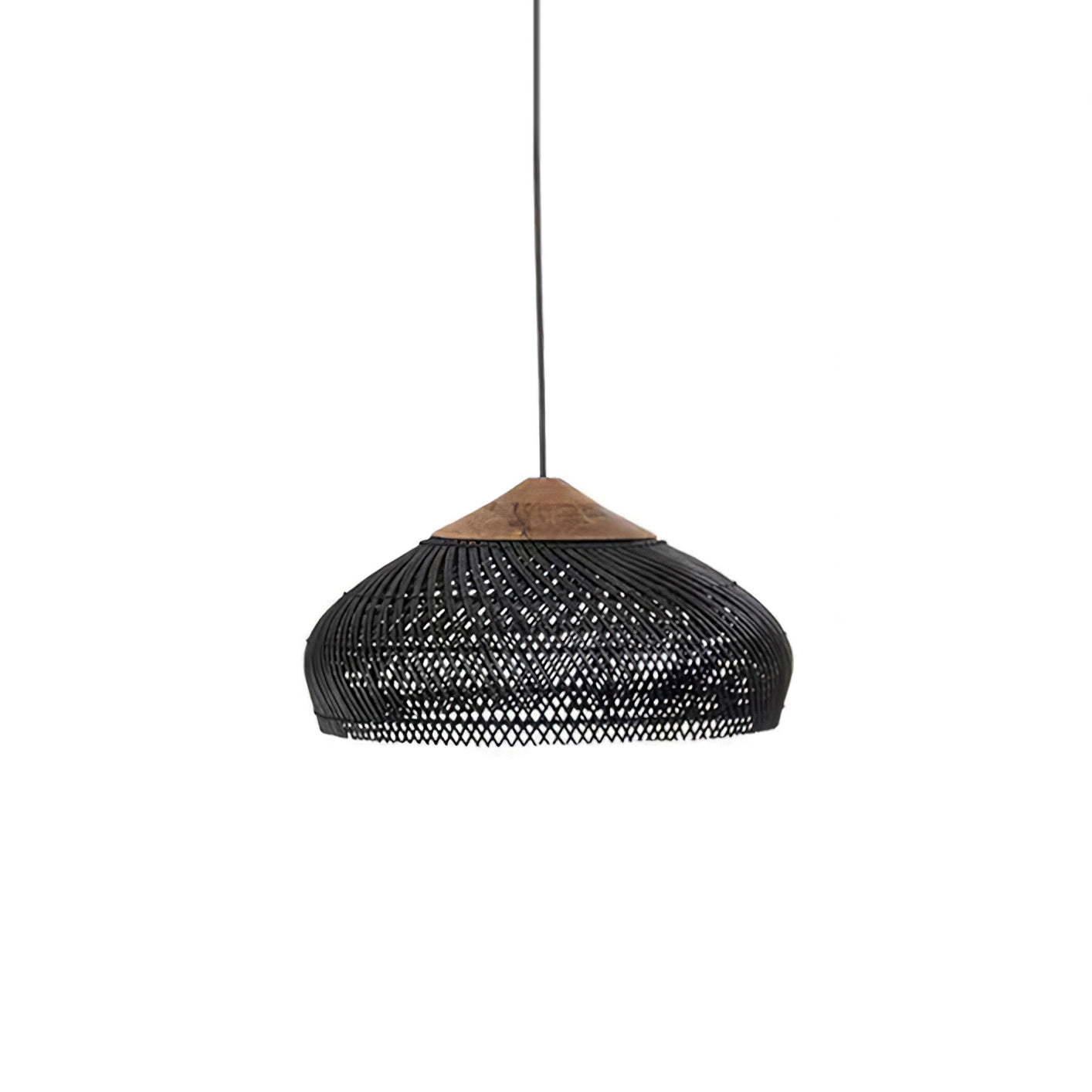 Pendant Light Rattan Braided 23.6 in Adjustable Dining Room Kitchen Island Hanging Ceiling Lamp Natural Woven Lighting Fixture | Thomler