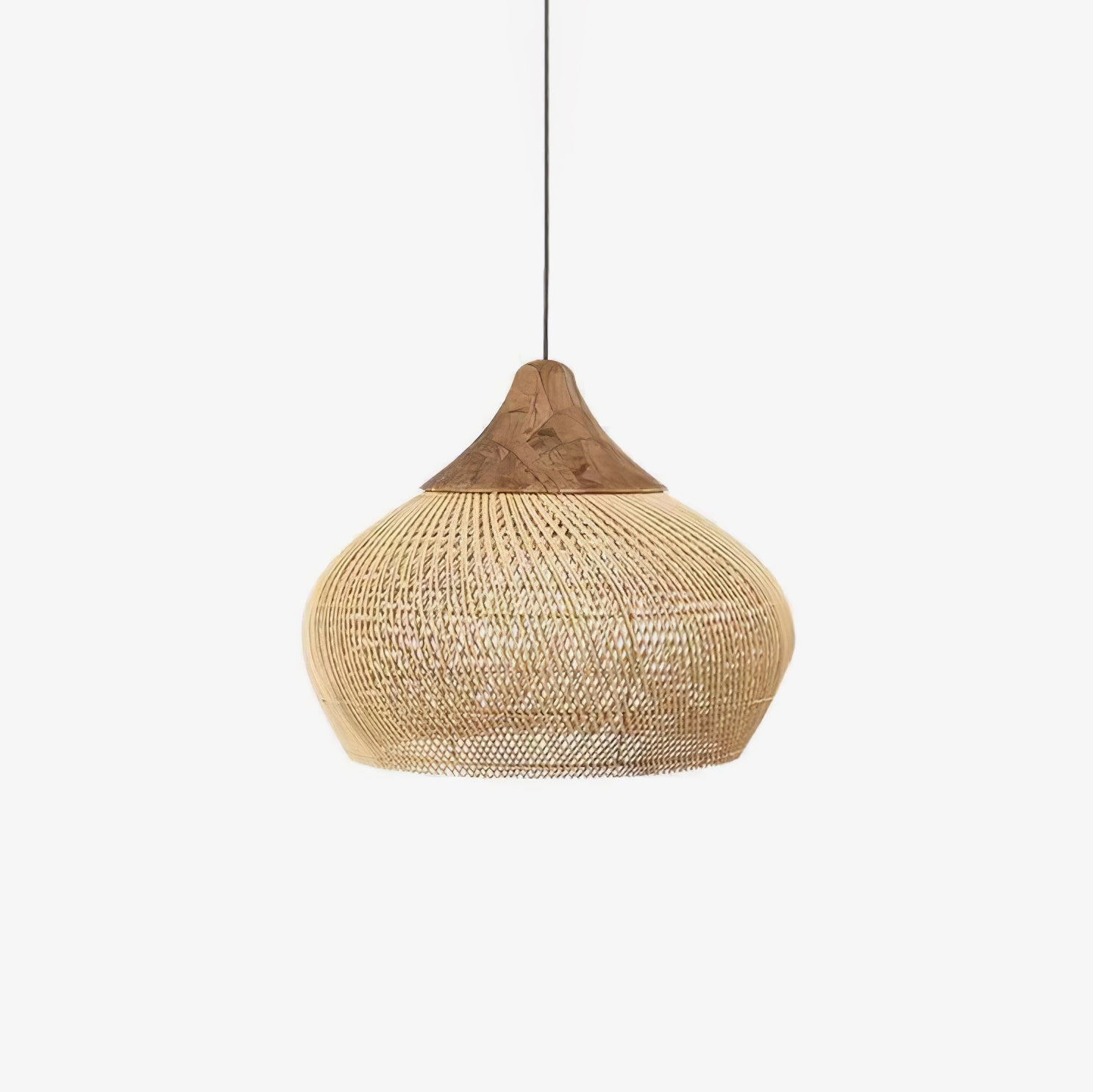 Pendant Light Rattan Braided 23.6 in Adjustable Dining Room Kitchen Island Hanging Ceiling Lamp Natural Woven Lighting Fixture | Thomler