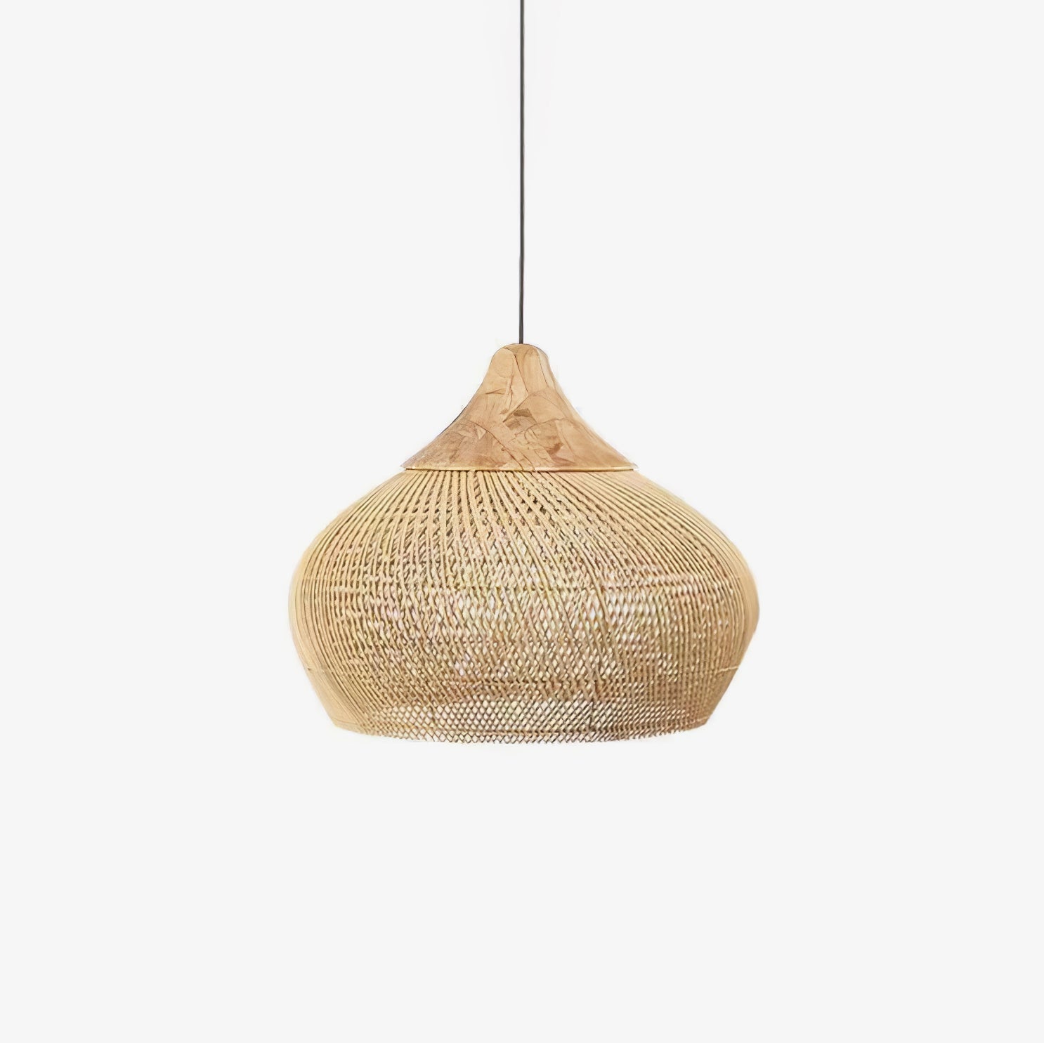 Pendant Light Rattan Braided 23.6 in Adjustable Dining Room Kitchen Island Hanging Ceiling Lamp Natural Woven Lighting Fixture | Thomler