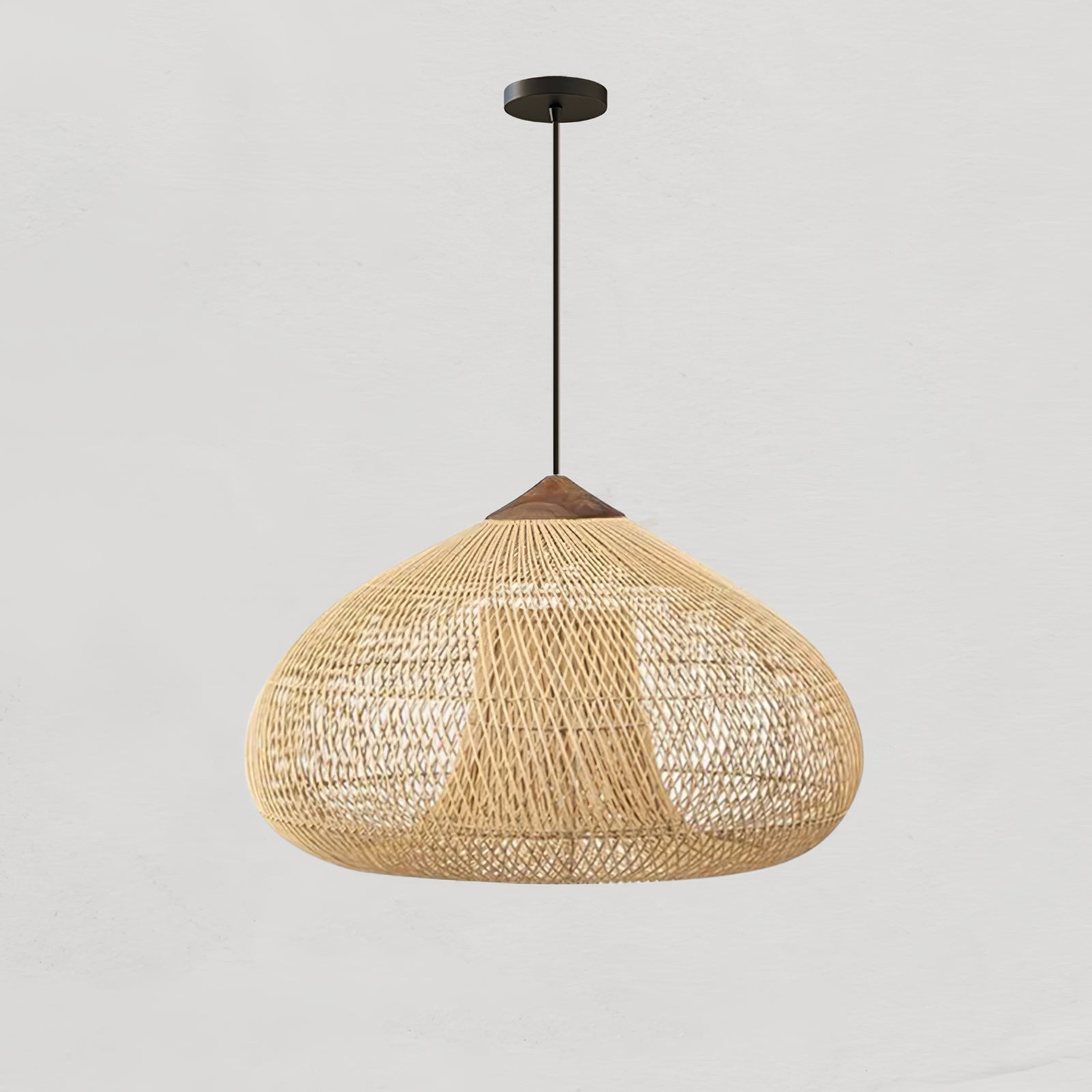Pendant Light Rattan Braided 23.6 in Adjustable Dining Room Kitchen Island Hanging Ceiling Lamp Natural Woven Lighting Fixture | Thomler