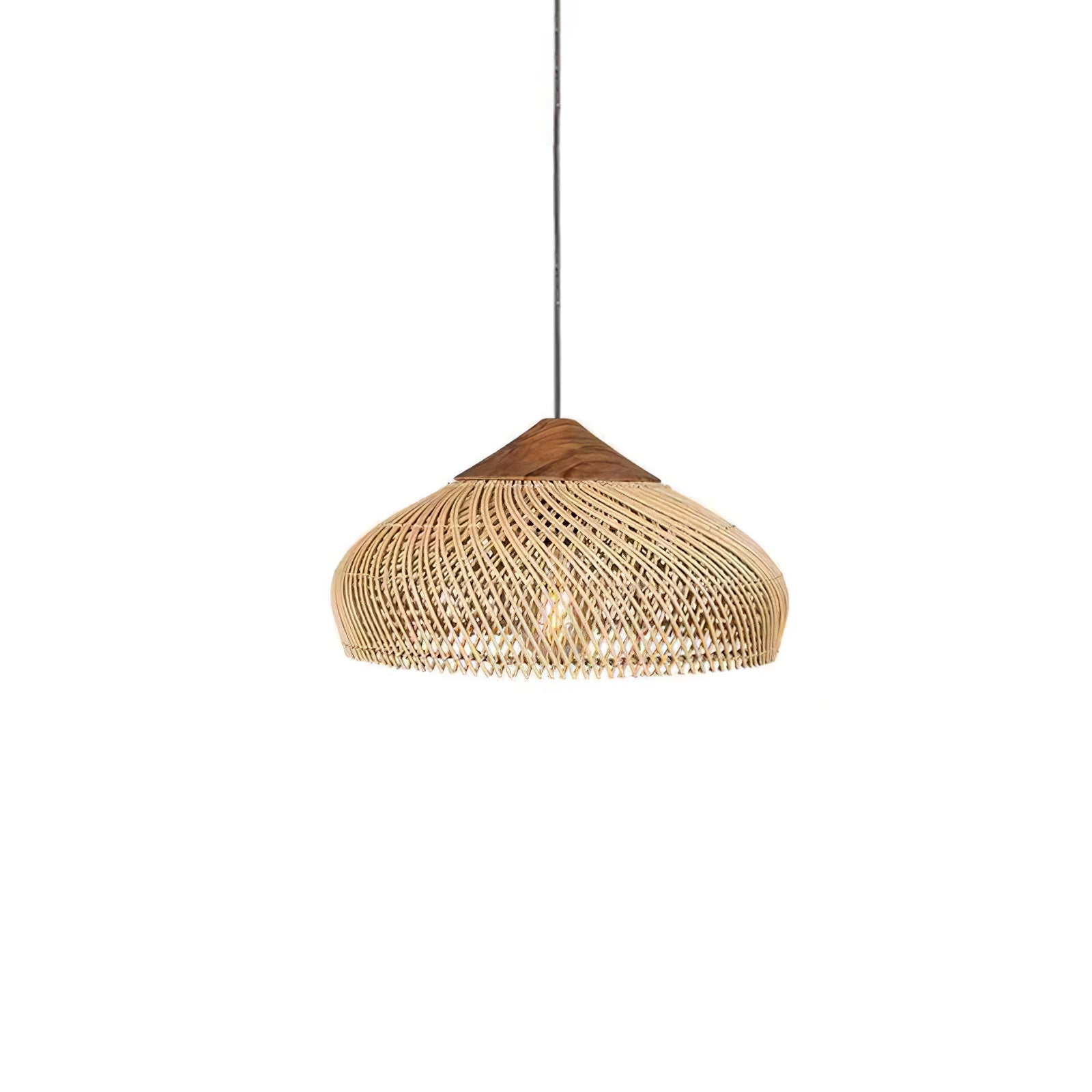 Pendant Light Rattan Braided 23.6 in Adjustable Dining Room Kitchen Island Hanging Ceiling Lamp Natural Woven Lighting Fixture | Thomler