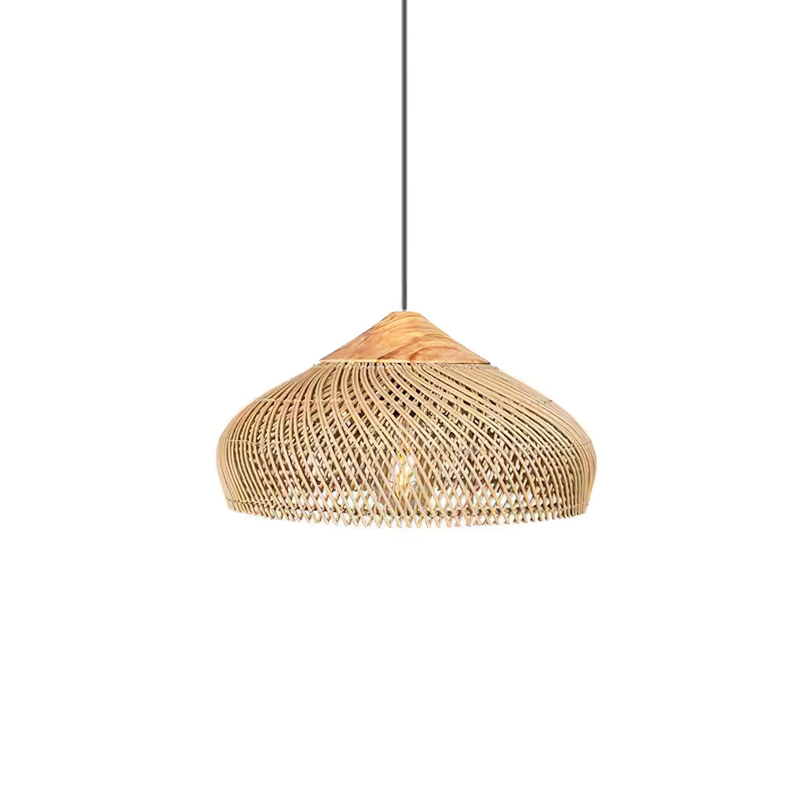 Pendant Light Rattan Braided 23.6 in Adjustable Dining Room Kitchen Island Hanging Ceiling Lamp Natural Woven Lighting Fixture | Thomler