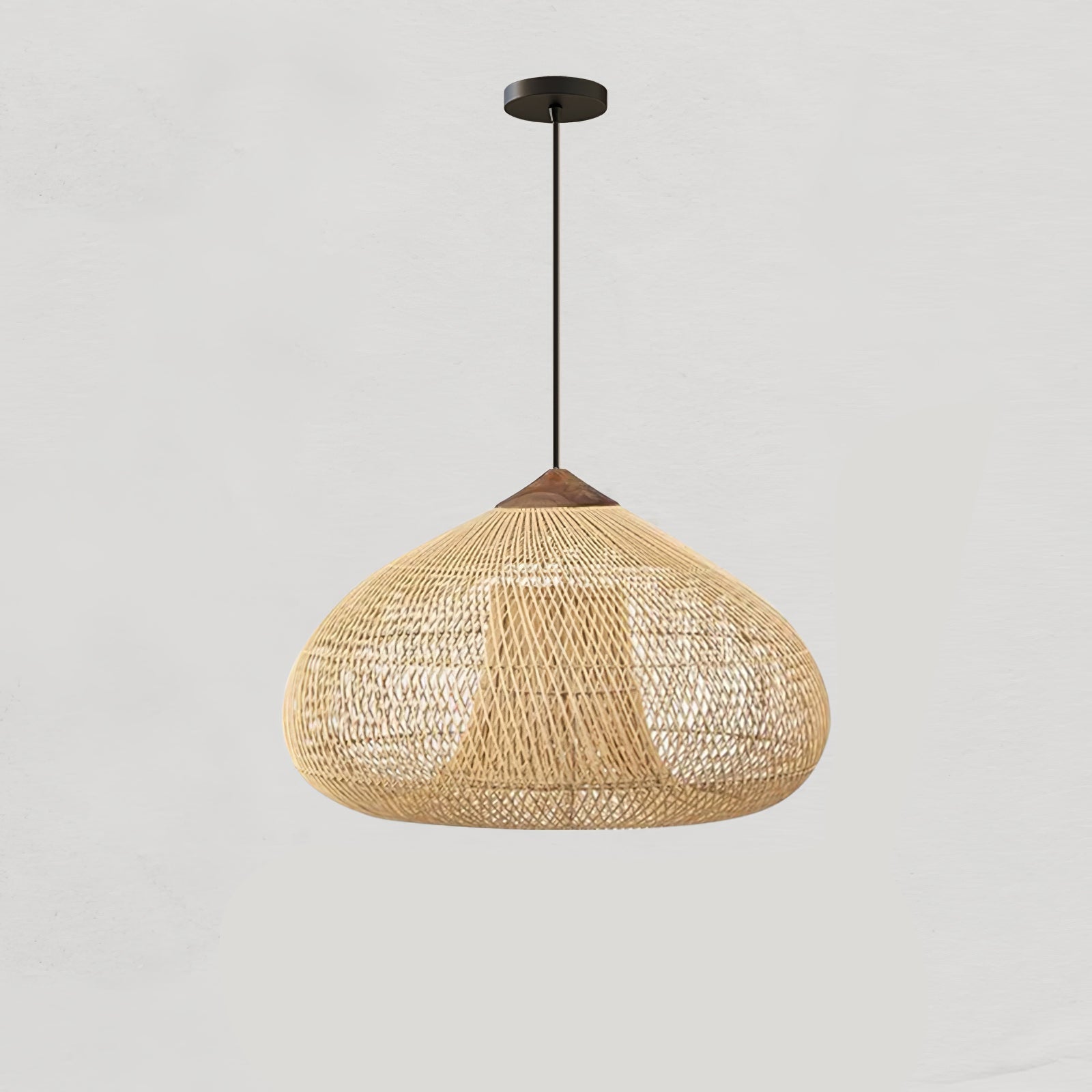 Pendant Light Rattan Braided 23.6 in Adjustable Dining Room Kitchen Island Hanging Ceiling Lamp Natural Woven Lighting Fixture | Thomler