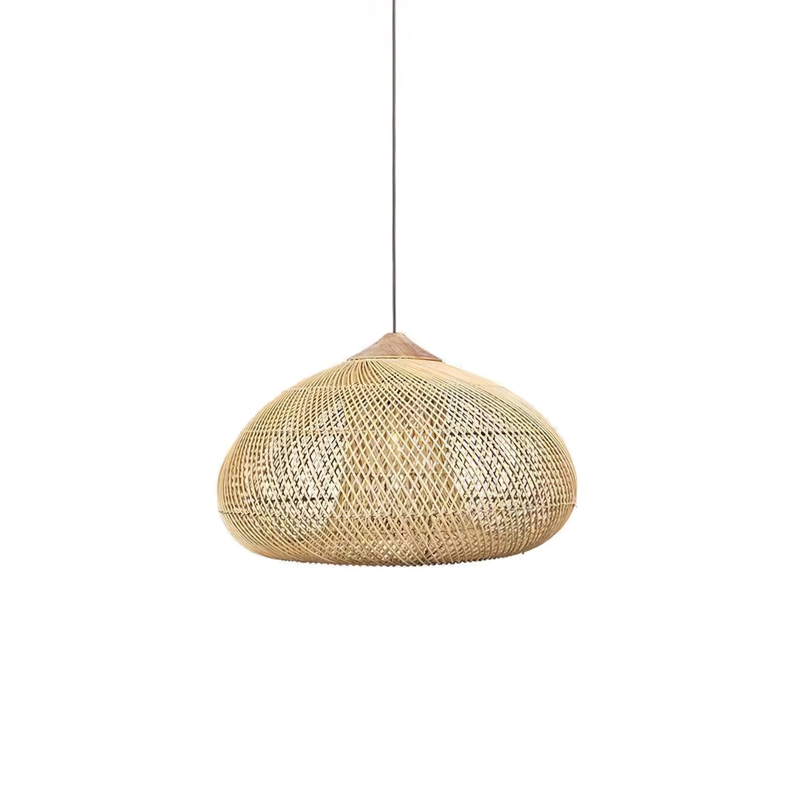 Pendant Light Rattan Braided 23.6 in Adjustable Dining Room Kitchen Island Hanging Ceiling Lamp Natural Woven Lighting Fixture | Thomler