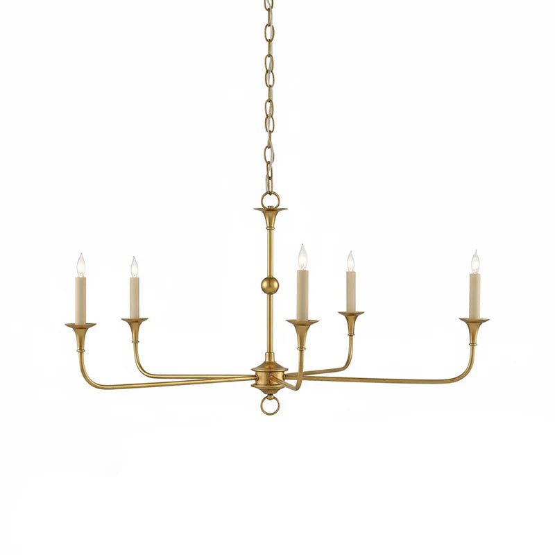 Pendant Light Brass Metal 91.0 cm Dining Room Candle Style Ceiling Chandelier Adjustable Chain E14 Hanging Fixture | Thomler