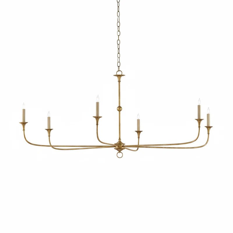 Pendant Light Brass Metal 91.0 cm Dining Room Candle Style Ceiling Chandelier Adjustable Chain E14 Hanging Fixture | Thomler