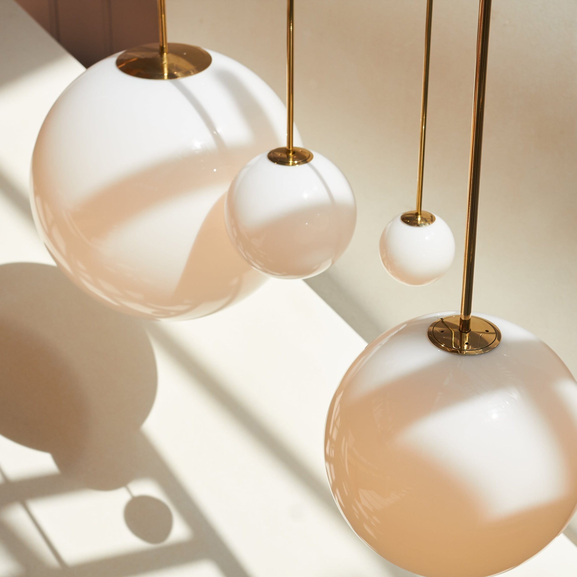 Pendant Light Brass Frosted Glass Globe Ceiling Hallway Dining Room Hanging Lamp Minimalist Scandinavian Modern Lighting | Thomler