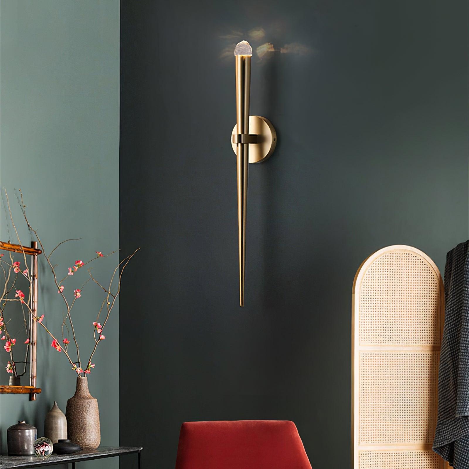 Wall Lamp Brass Cone 15 in Integrated LED Bedroom Hallway Reading Light Modern Minimalist Sconce | Thomler