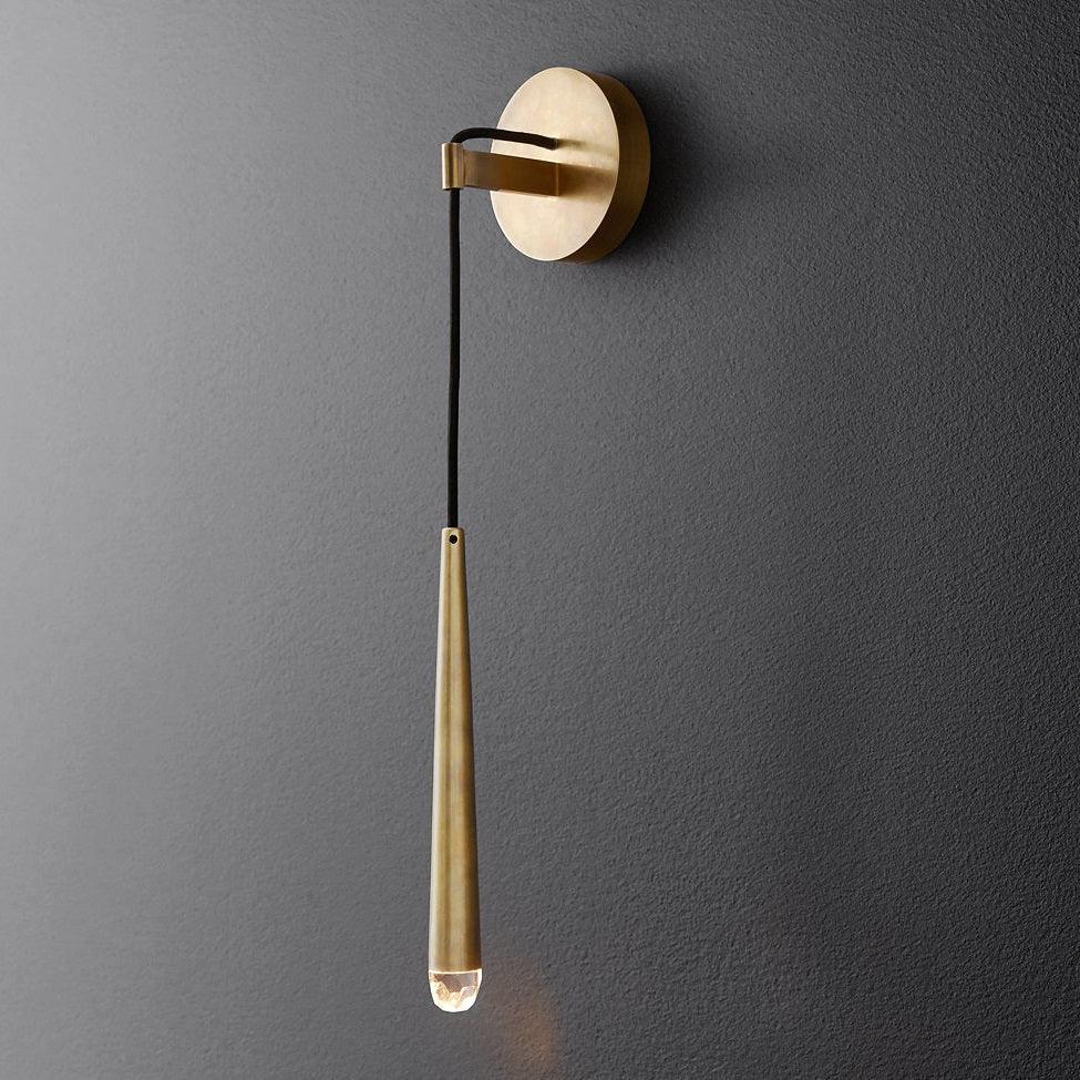 Wall Lamp Brass Cone 15 in Integrated LED Bedroom Hallway Reading Light Modern Minimalist Sconce | Thomler