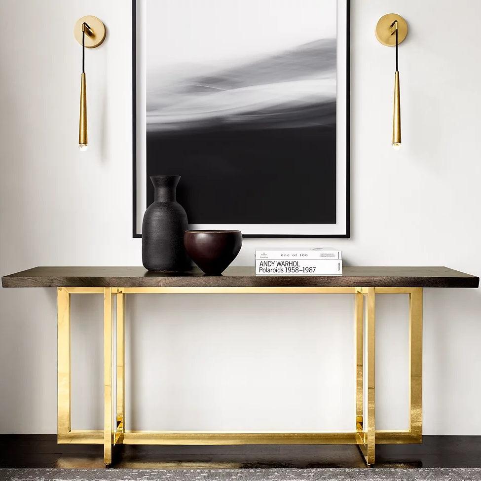 Wall Lamp Brass Cone 15 in Integrated LED Bedroom Hallway Reading Light Modern Minimalist Sconce | Thomler