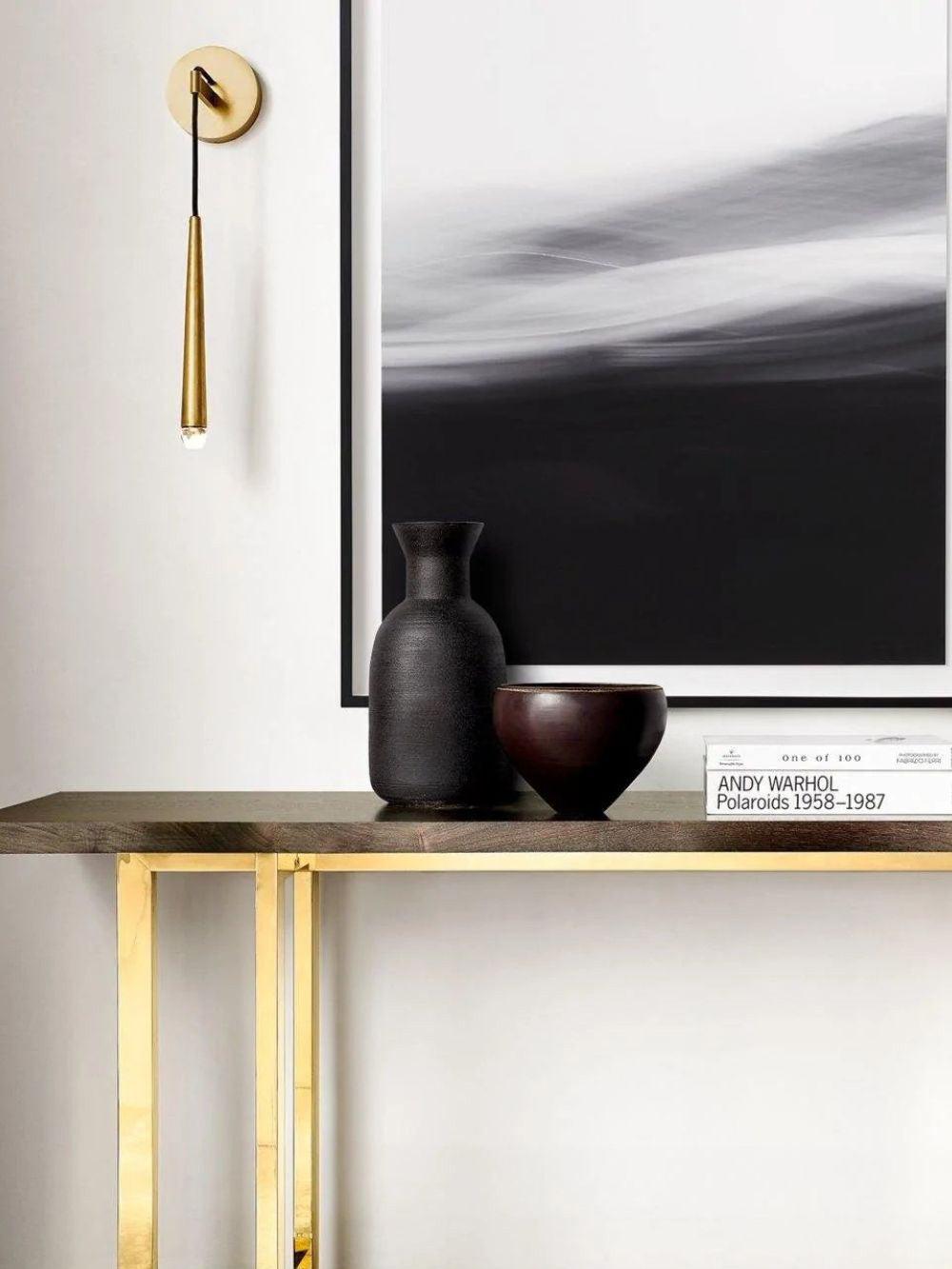 Wall Lamp Brass Cone 15 in Integrated LED Bedroom Hallway Reading Light Modern Minimalist Sconce | Thomler
