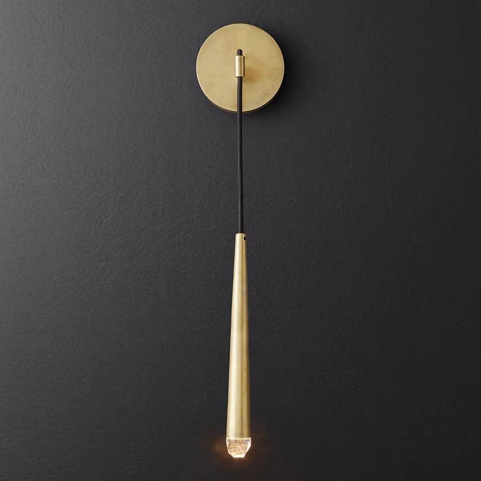 Wall Lamp Brass Cone 15 in Integrated LED Bedroom Hallway Reading Light Modern Minimalist Sconce | Thomler