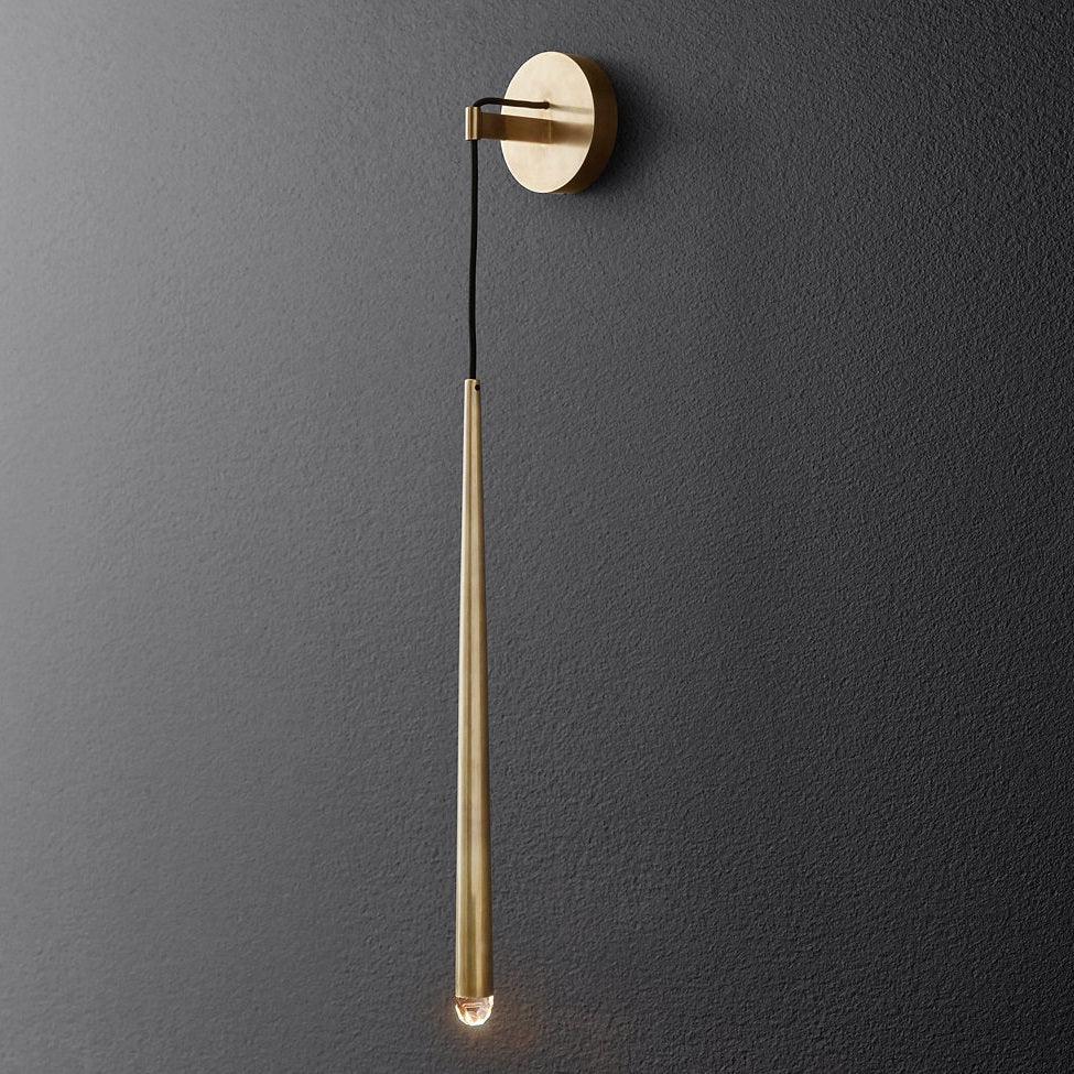 Wall Lamp Brass Cone 15 in Integrated LED Bedroom Hallway Reading Light Modern Minimalist Sconce | Thomler