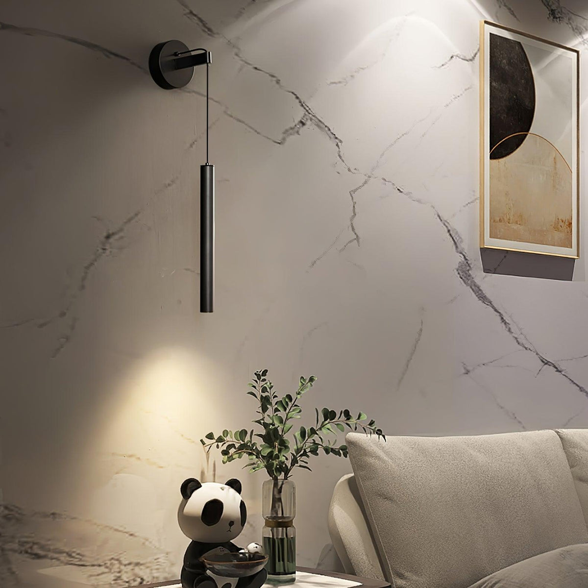 Modern Minimalist Vertical Bar LED Wall Sconce – Brass or Black Finish | Thomler