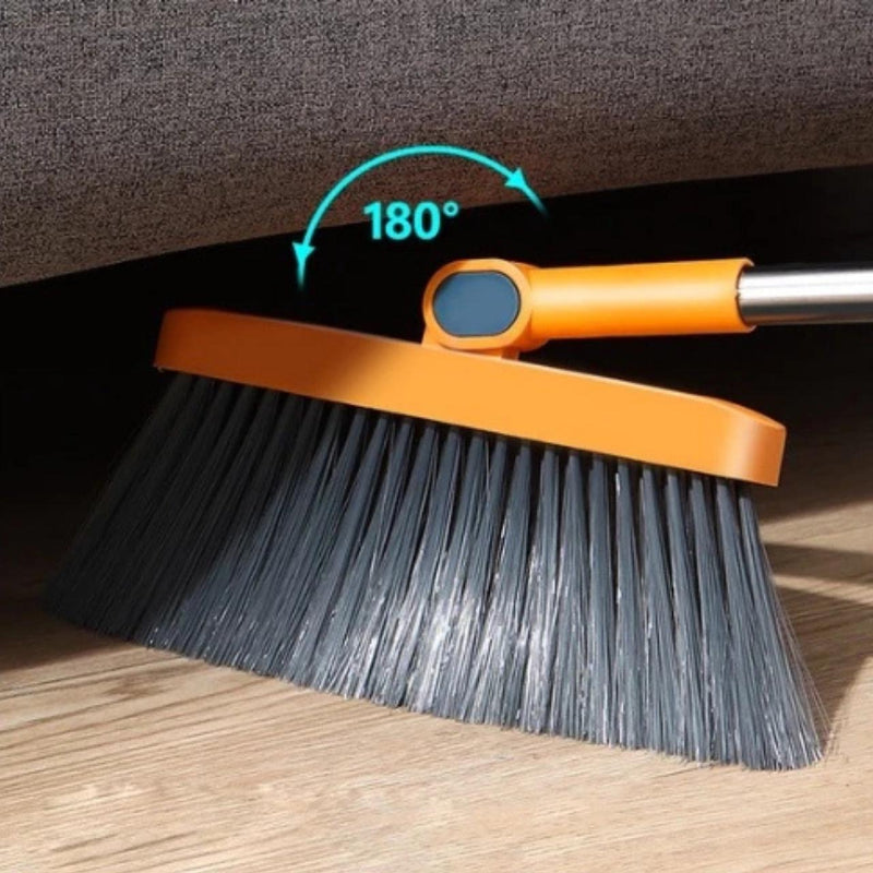 Rotating Broom and Dustpan Set with Telescoping Handle – Space-Saving Storage and Easy Floor Cleaning | Thomler