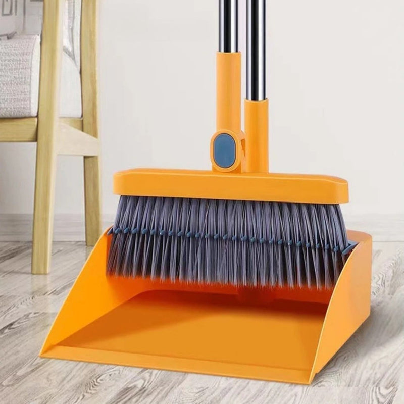Rotating Broom and Dustpan Set with Telescoping Handle – Space-Saving Storage and Easy Floor Cleaning | Thomler