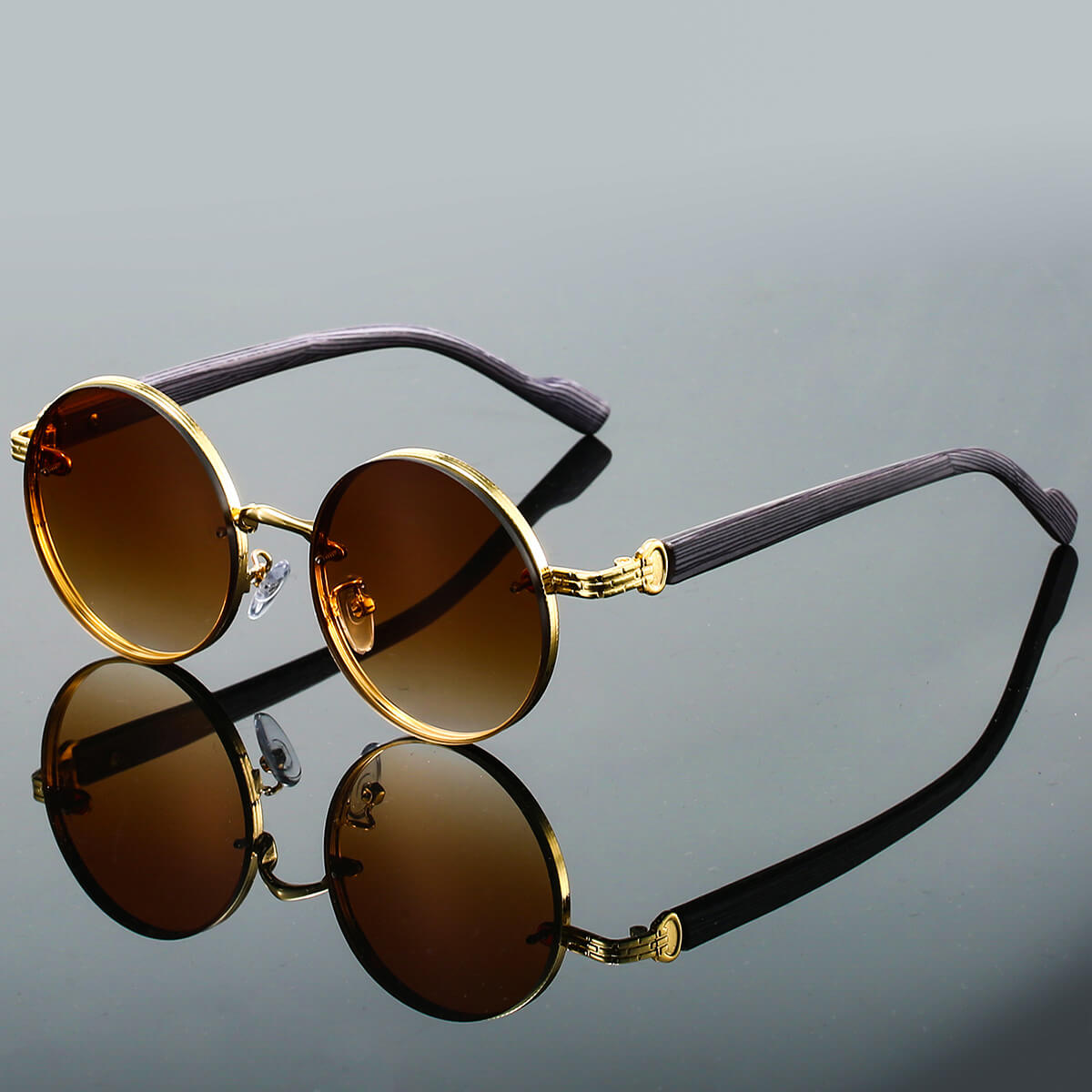 Round Vintage Sunglasses UV400 Protection Lightweight Metal Frame Gradient Lenses Retro Circle Shades for Women Men Festival Beach | Thomler