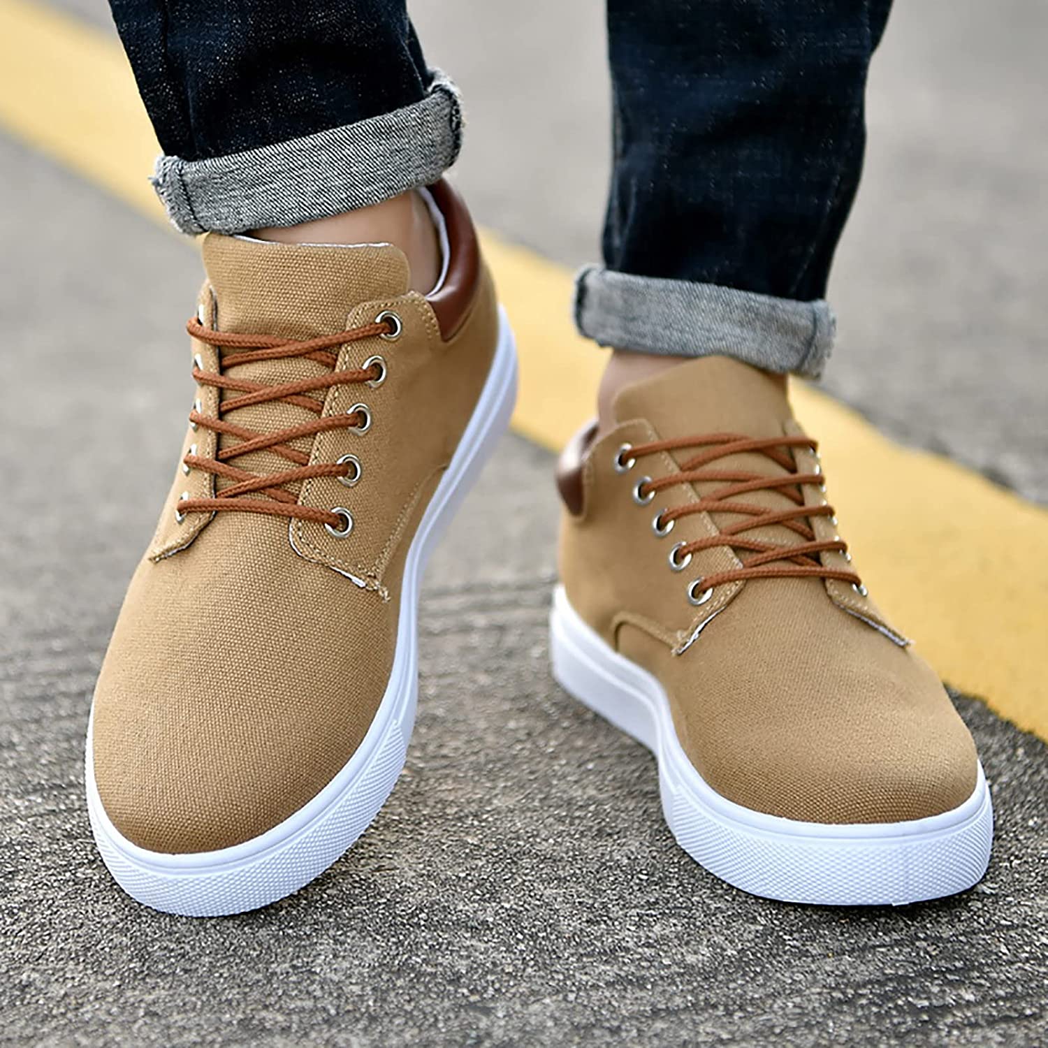 Canvas Sneakers for Men with Platform Sole – Casual Lace-Up Shoes for Work, Weekends & Everyday Wear | Thomler