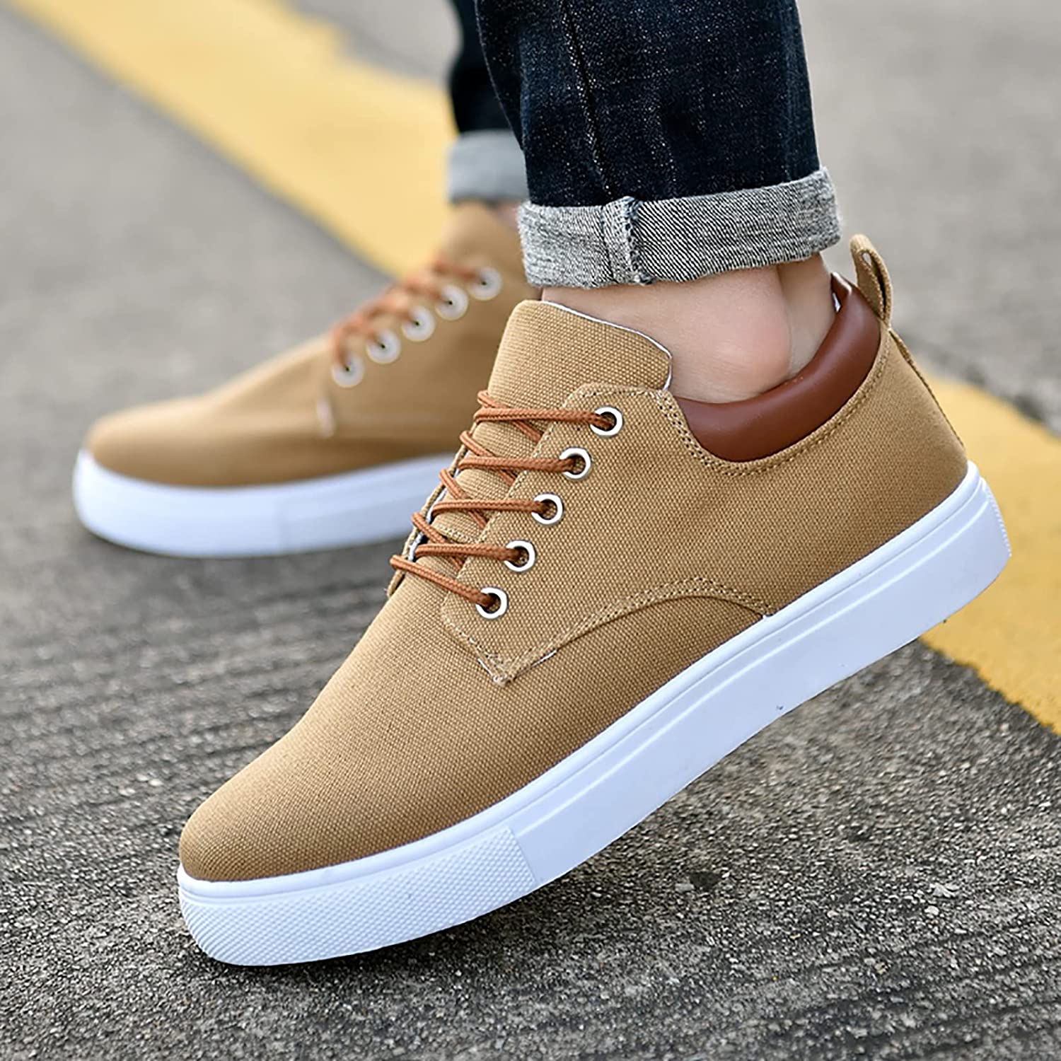 Canvas Sneakers for Men with Platform Sole – Casual Lace-Up Shoes for Work, Weekends & Everyday Wear | Thomler