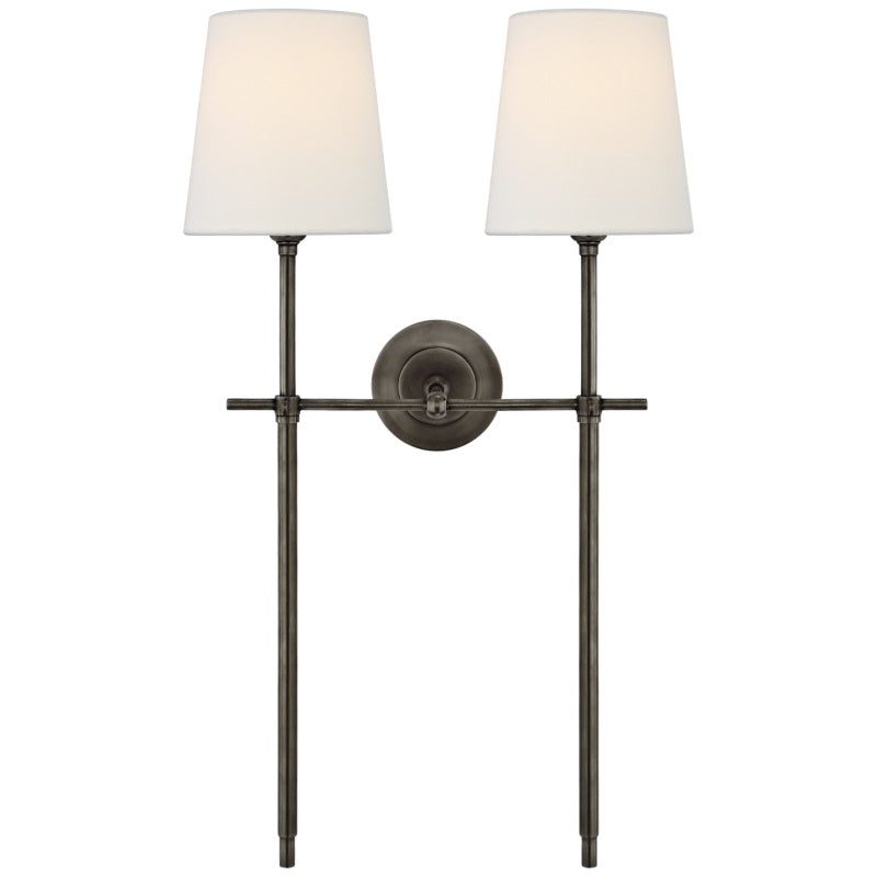 Classic Fabric Shade Sconce with Metal Arm for Bedroom & Dining Room – Hardwired Wall Light Fixture E26 E27 Indoor Traditional Accent | Thomler
