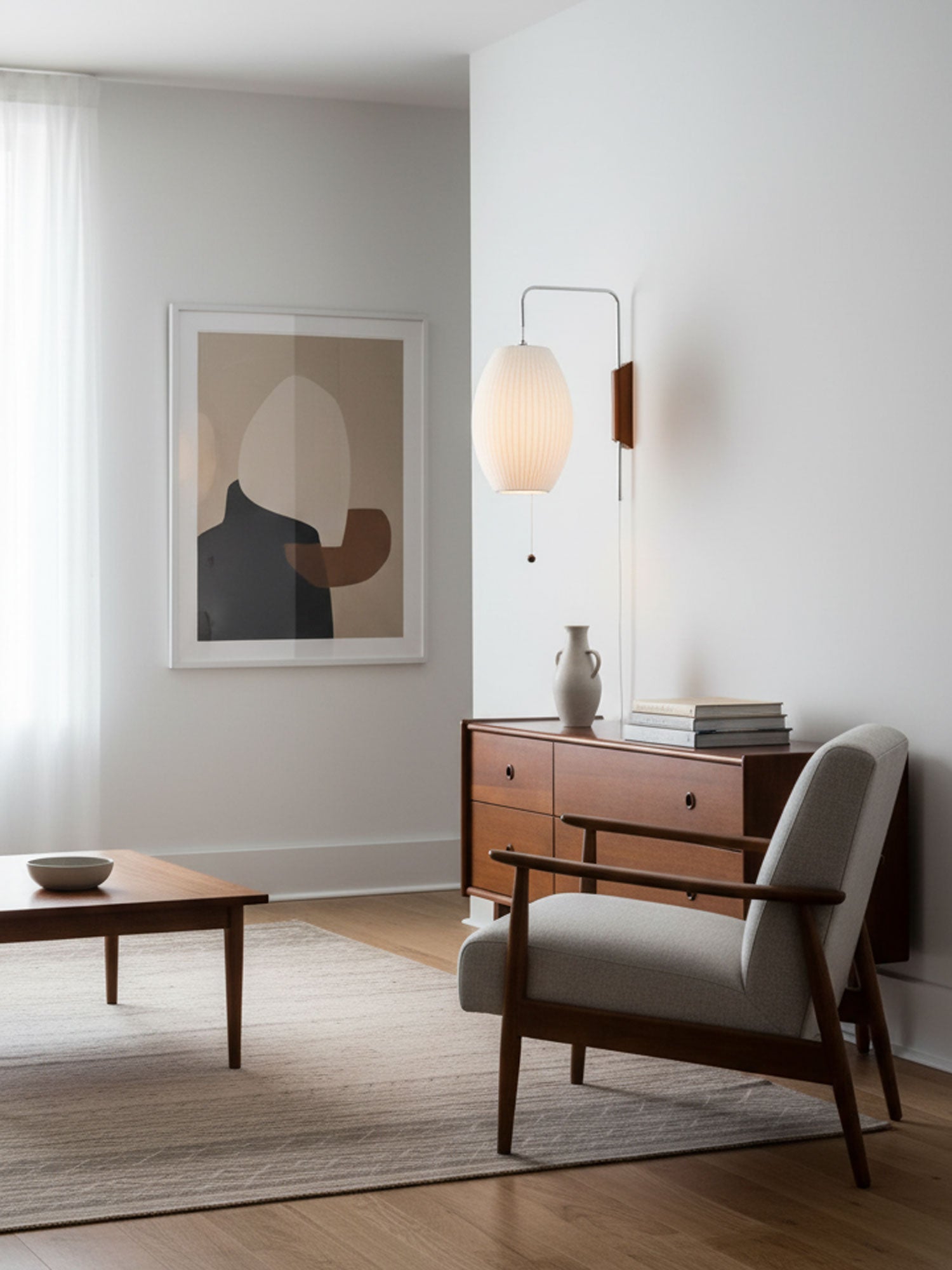 Ball Wall Sconce Swivel LED 15.7 in Chrome Walnut Indoor Lighting Adjustable Plug Cord | Thomler