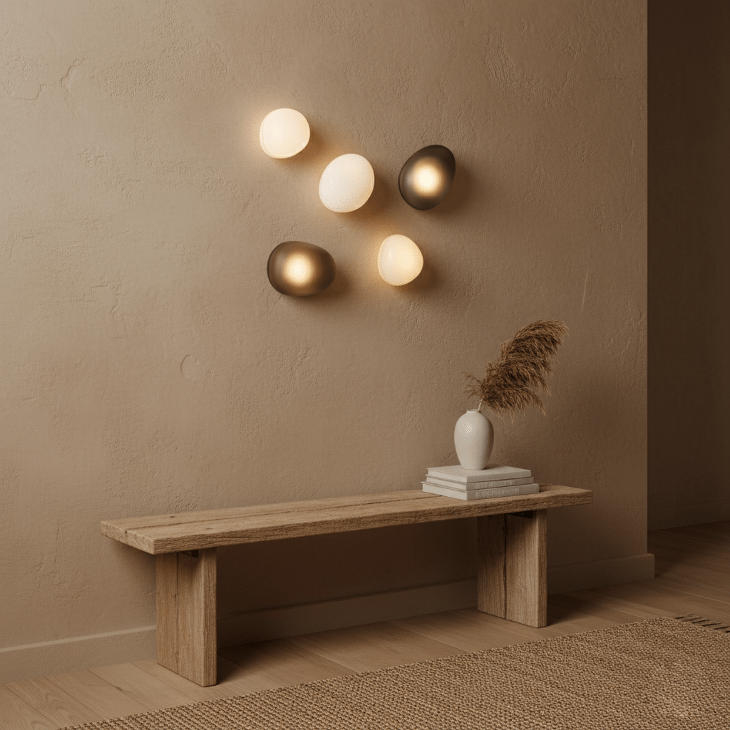 Pebble Glass Wall Lamp 8.6 in LED Indoor Wall Ceiling Light Sculptural Modern Fixture Ambient Lighting | Thomler