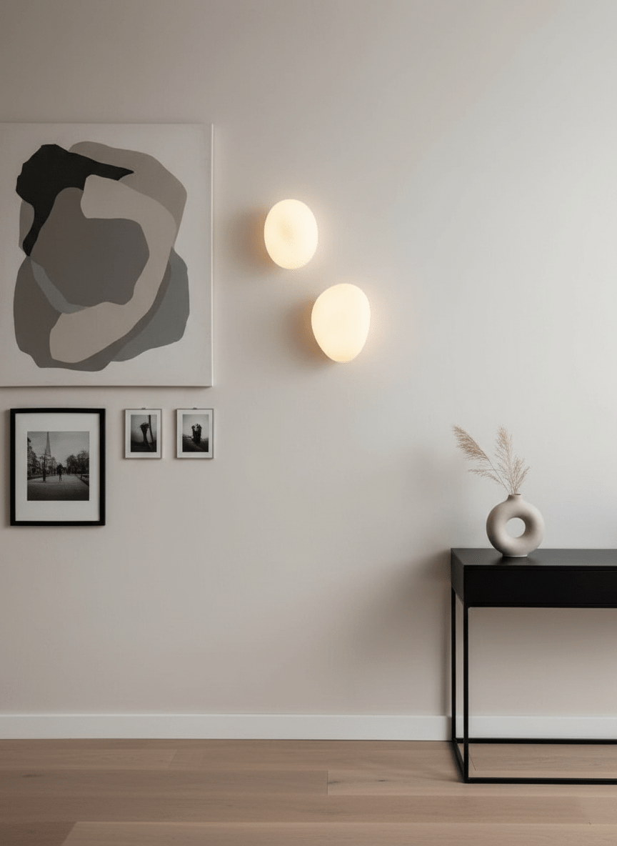 Pebble Glass Wall Lamp 8.6 in LED Indoor Wall Ceiling Light Sculptural Modern Fixture Ambient Lighting | Thomler