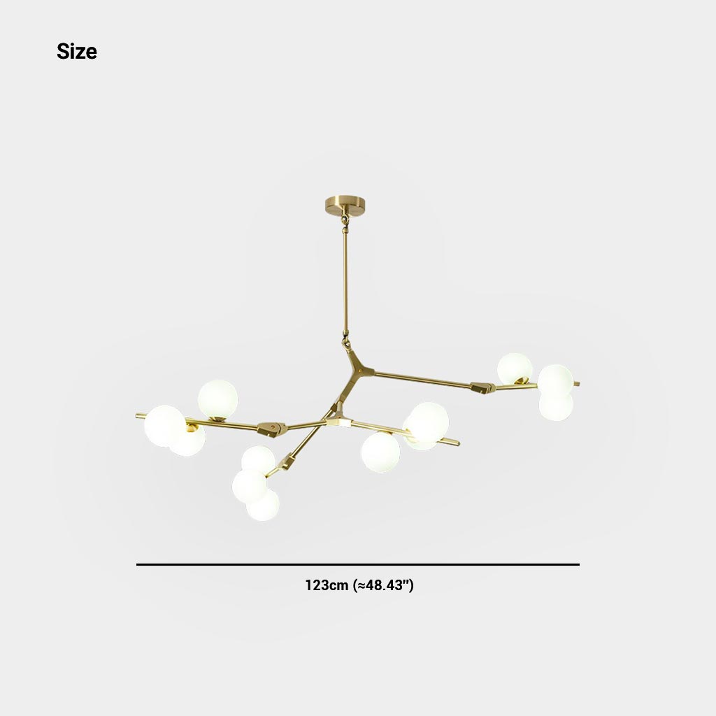Chandelier Metal Branching 48 in Adjustable Living Room Dining Room Modern Lighting Fixture | Thomler