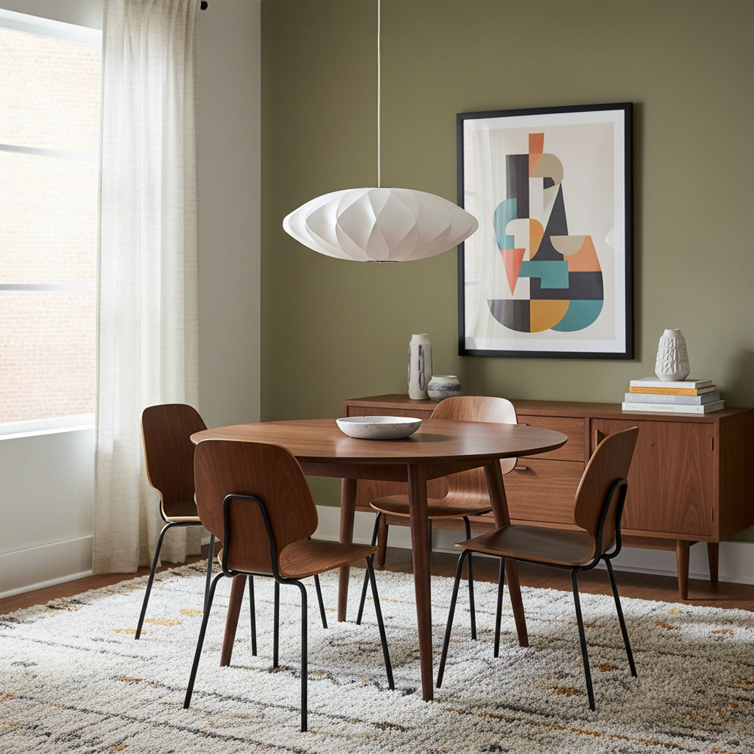 Bubble Silk Pendant Light 19.7 in White Ceiling Dining Room Modern Hanging Lamp | Thomler