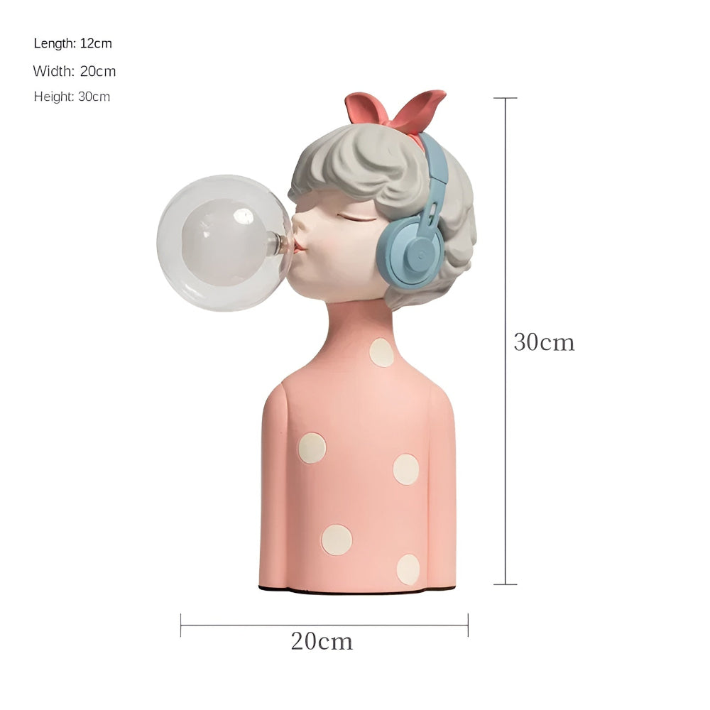 Table Lamp Polymer Glass Composite 25.0 cm Bedroom Ambient Lighting Decorative LED Desk Night Light USB Powered | Thomler