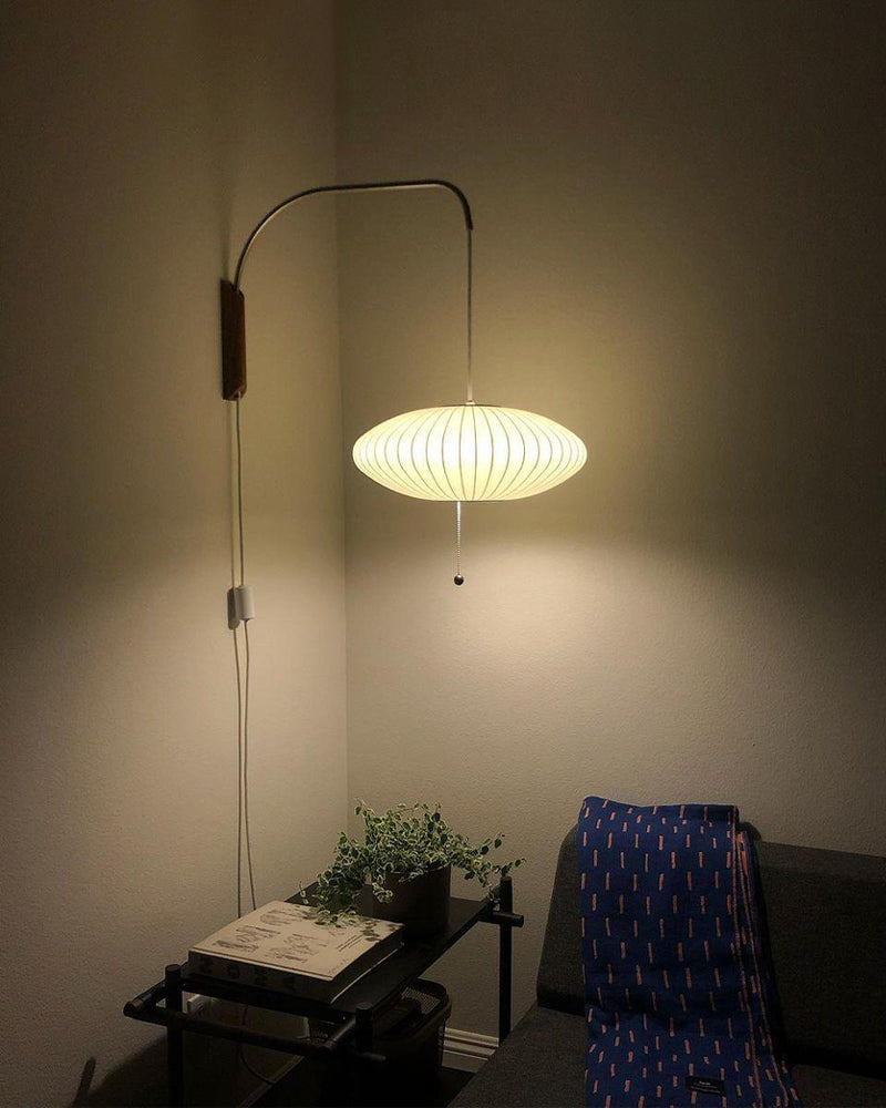 Ball Wall Sconce Swivel LED 15.7 in Chrome Walnut Indoor Lighting Adjustable Plug Cord | Thomler