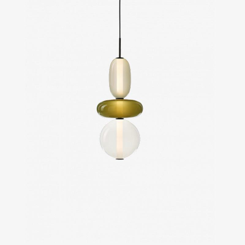 Candied Glass Pendant Light 19.7 in LED Ceiling Fixture Multi-Color Indoor Dining Room Hanging Lamp | Thomler