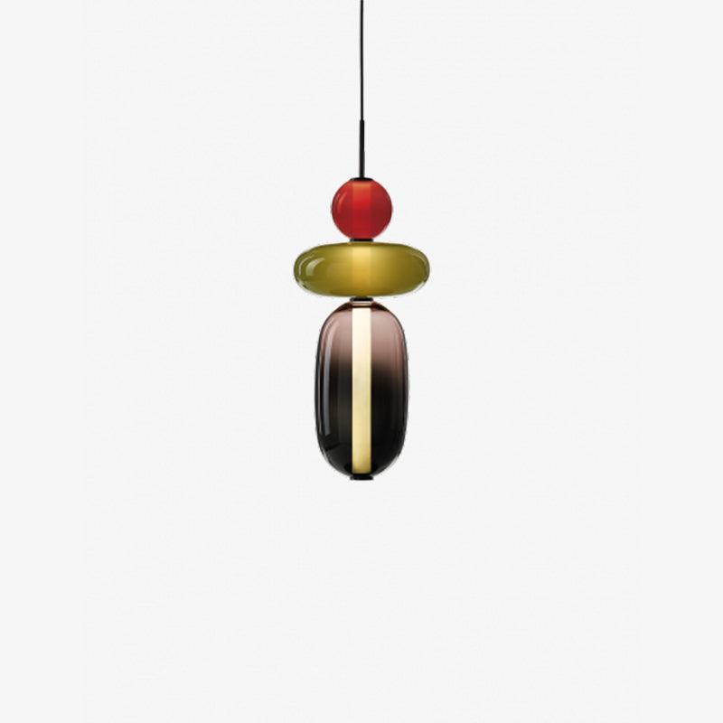 Pendant Light Glass Integrated LED 18.0 cm Colourful Dining Room Living Room Dimmable Hanging Ceiling Lamp Adjustable Suspension | Thomler