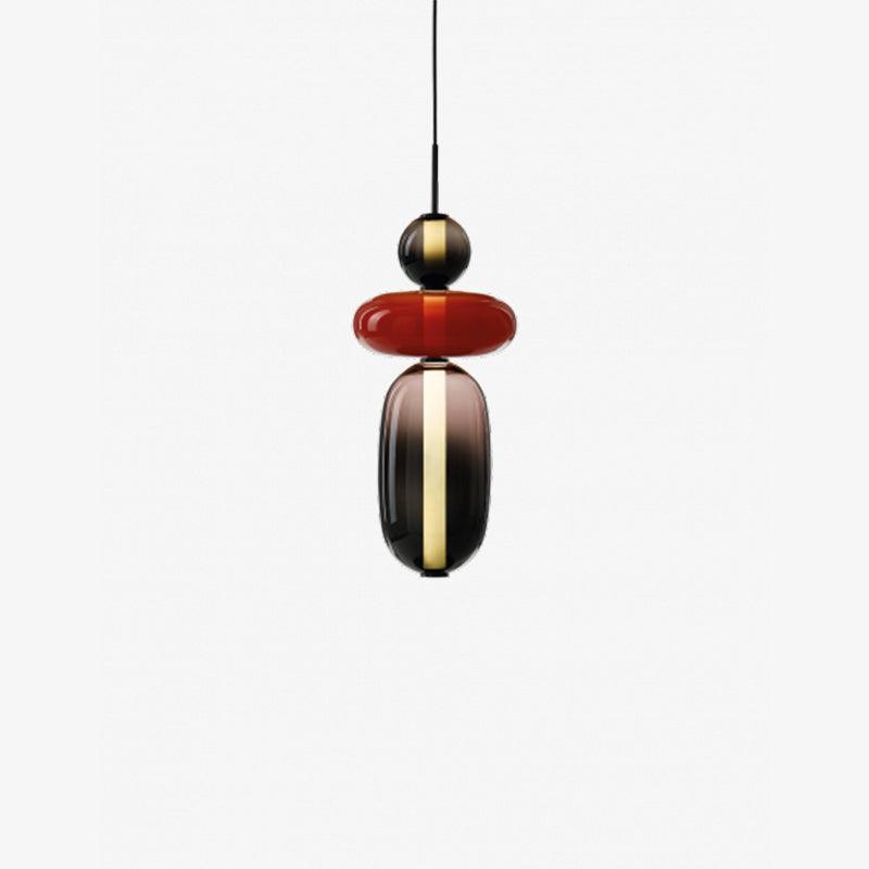 Pendant Light Glass Integrated LED 18.0 cm Colourful Dining Room Living Room Dimmable Hanging Ceiling Lamp Adjustable Suspension | Thomler