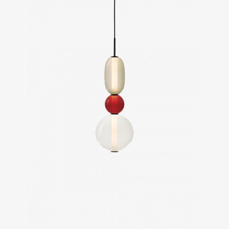 Candied Glass Pendant Light 19.7 in LED Ceiling Fixture Multi-Color Indoor Dining Room Hanging Lamp | Thomler