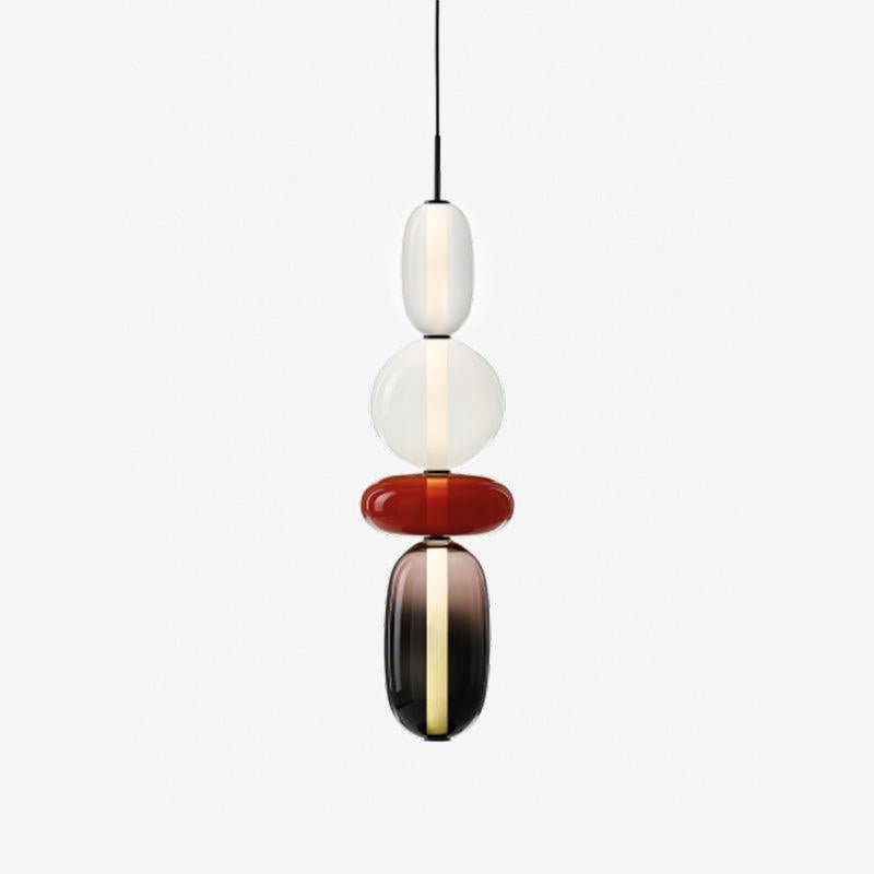 Candied Glass Pendant Light 19.7 in LED Ceiling Fixture Multi-Color Indoor Dining Room Hanging Lamp | Thomler