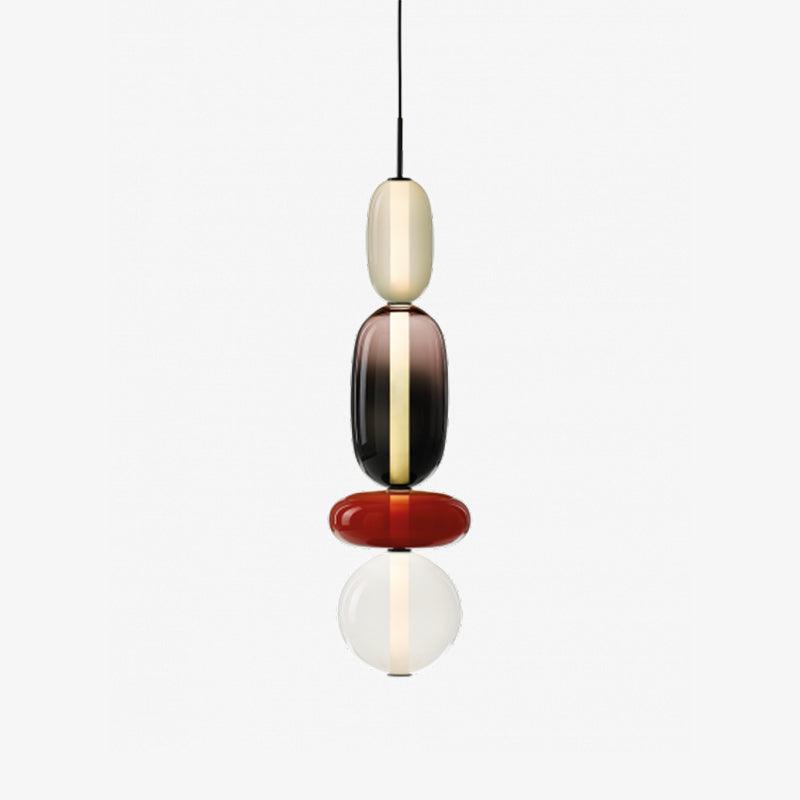 Candied Glass Pendant Light 19.7 in LED Ceiling Fixture Multi-Color Indoor Dining Room Hanging Lamp | Thomler
