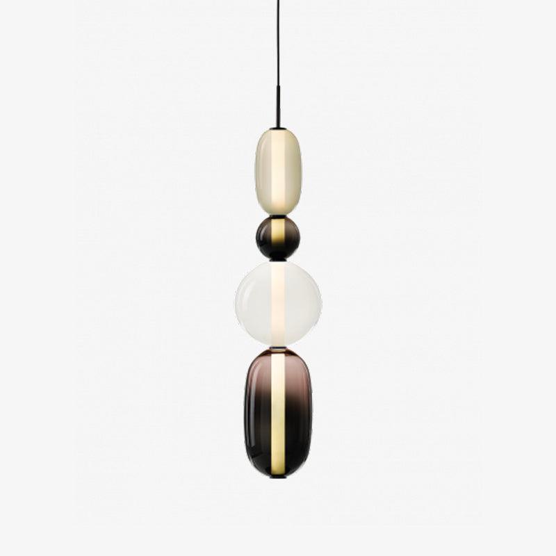Candied Glass Pendant Light 19.7 in LED Ceiling Fixture Multi-Color Indoor Dining Room Hanging Lamp | Thomler