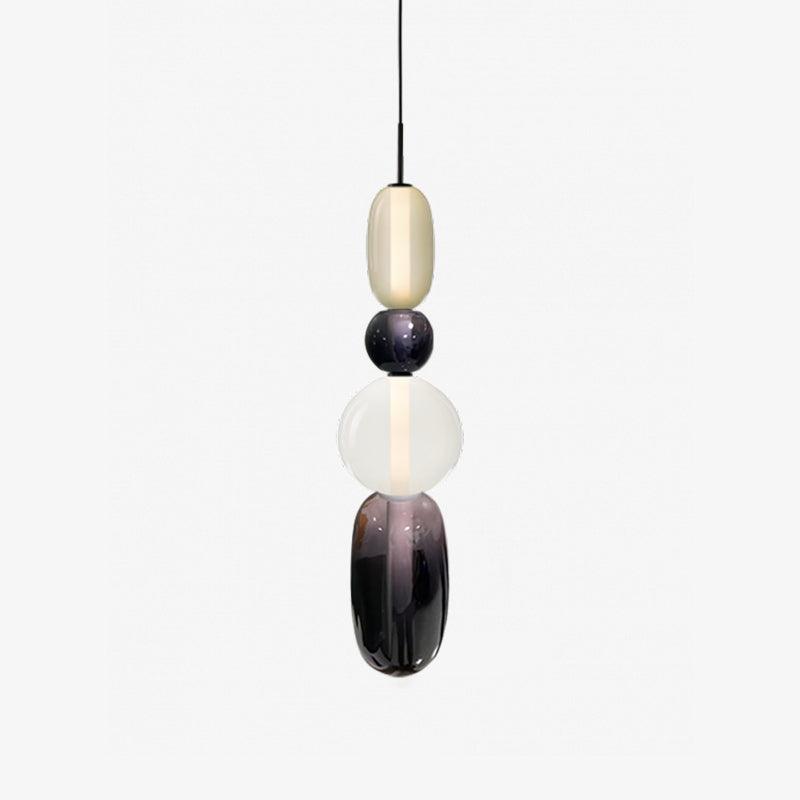 Candied Glass Pendant Light 19.7 in LED Ceiling Fixture Multi-Color Indoor Dining Room Hanging Lamp | Thomler